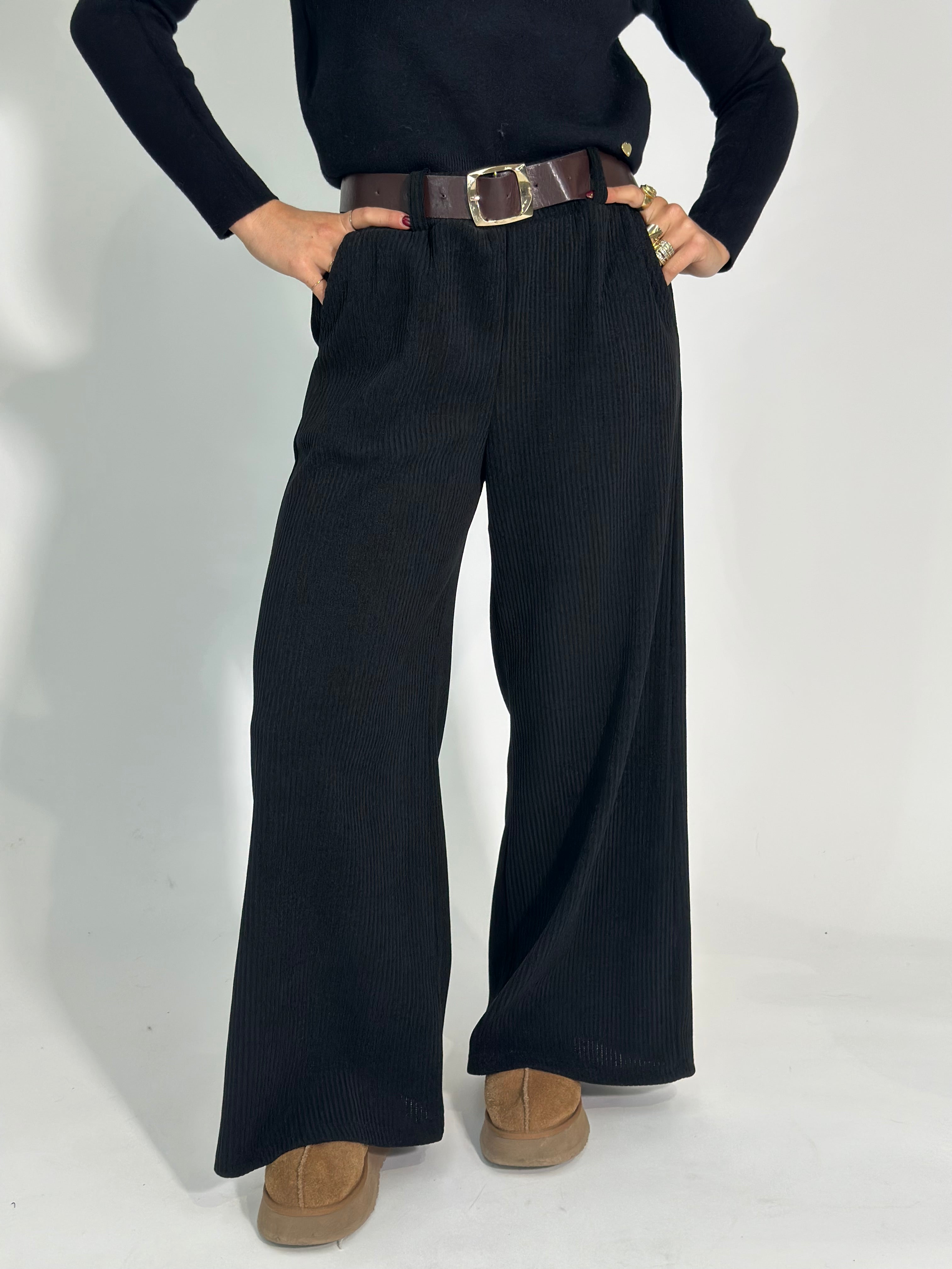 Pantalone costina 6156 NERO