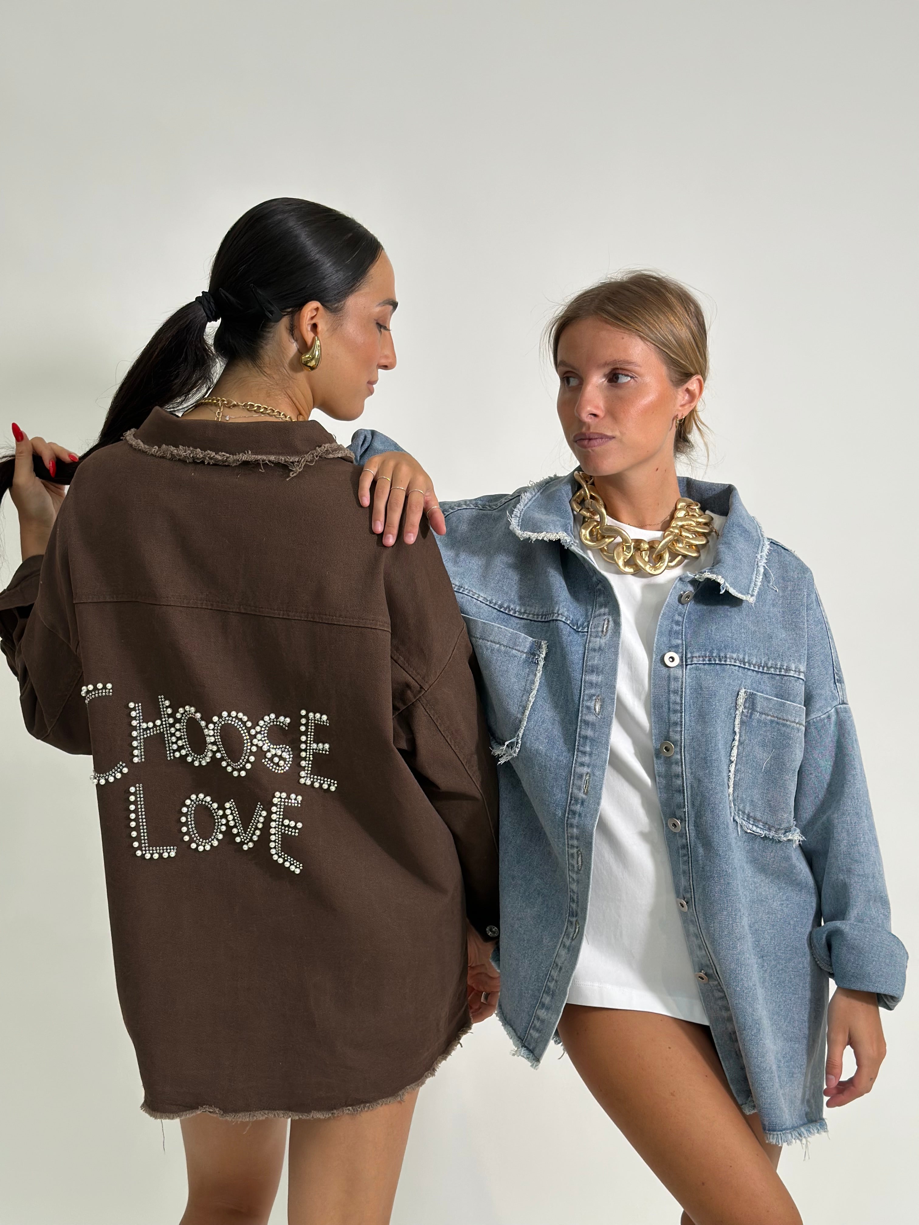 Giacca denim choose love MC056J