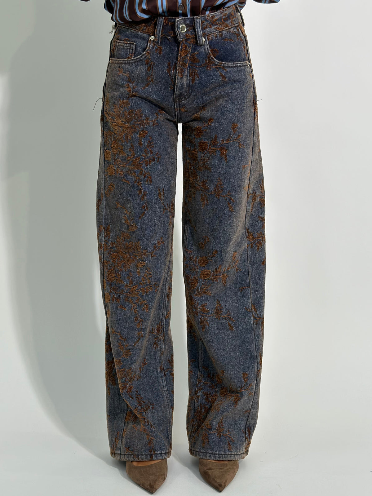 Jeans floccato L002 CAMMELLO