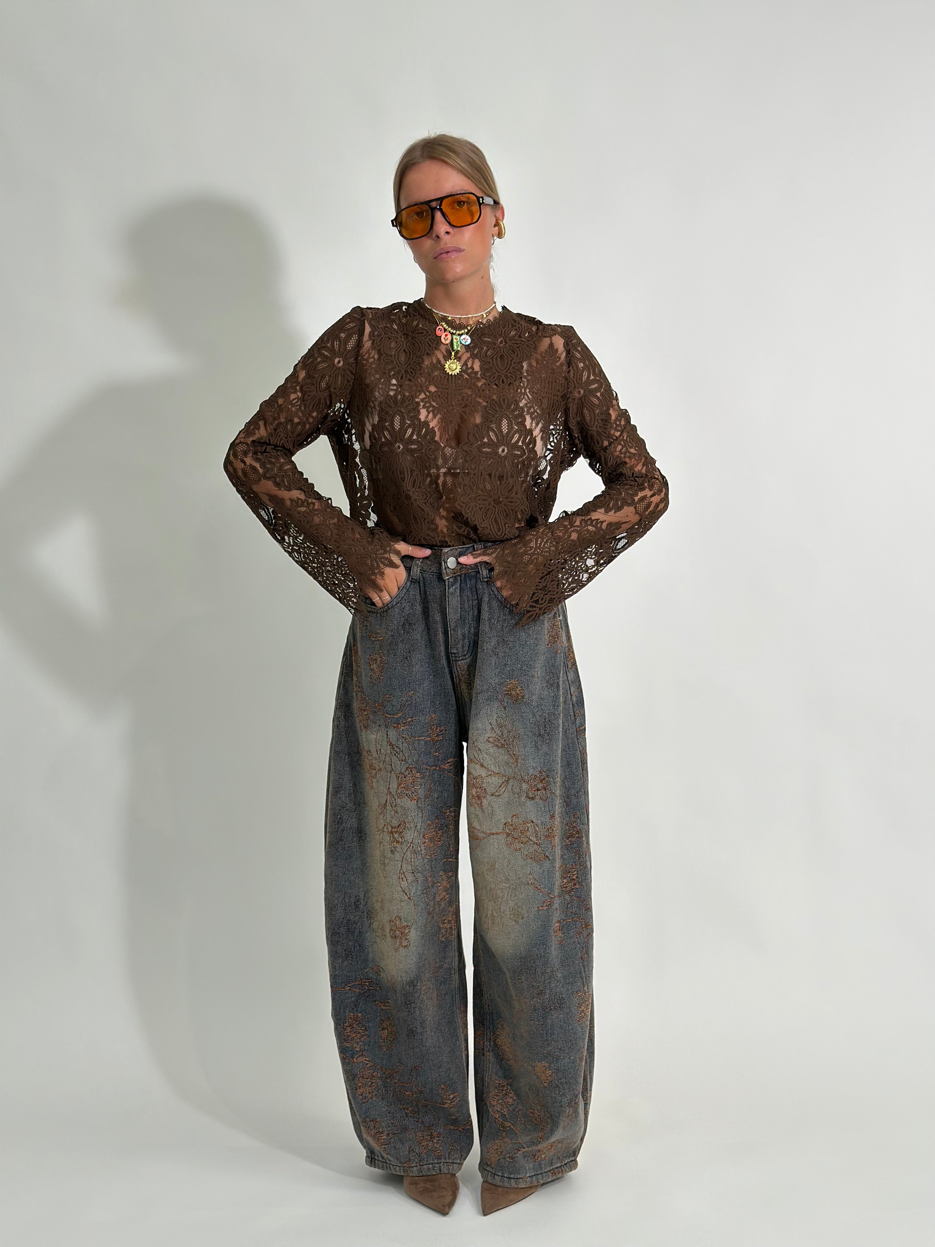 Jeans floccato 994 coffee