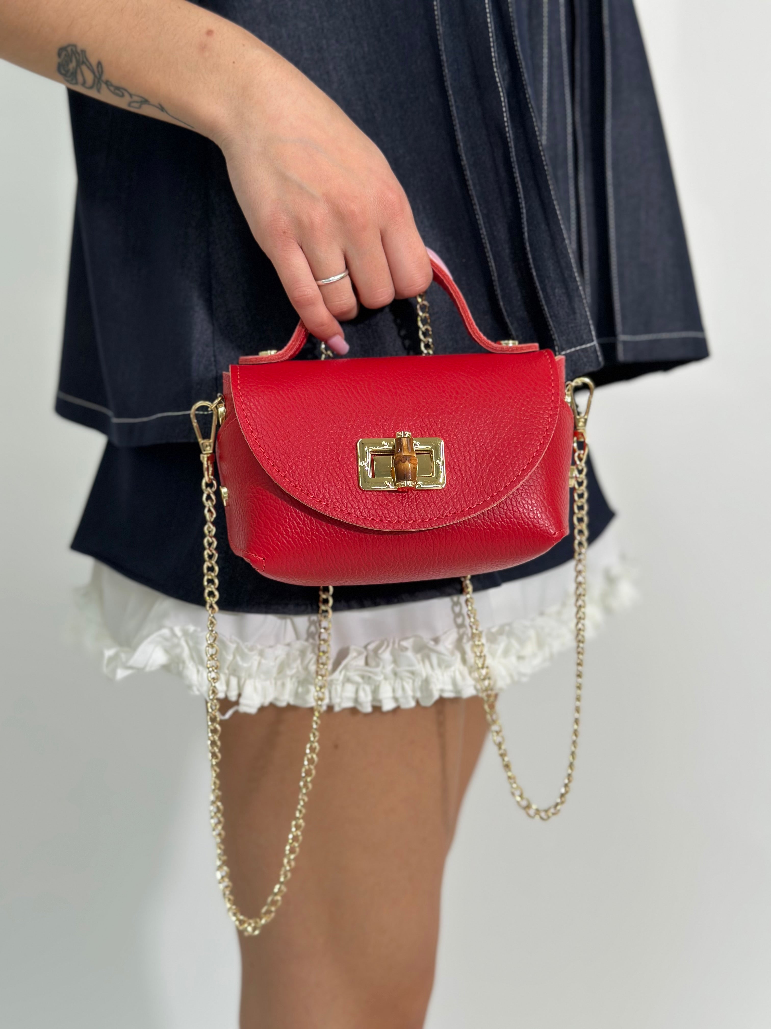 Borsa chiusura bamboo 1122 ROSSO