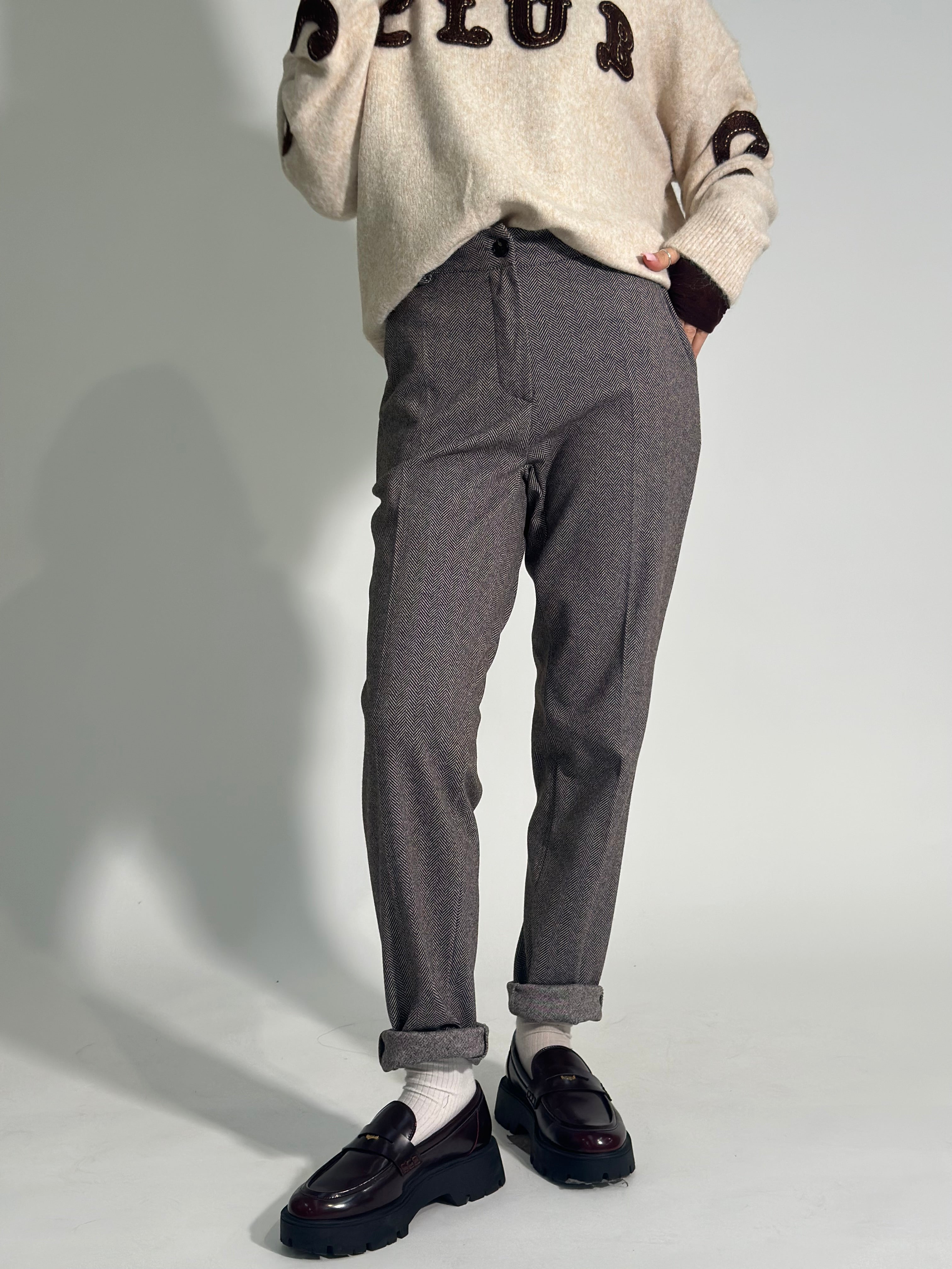 Pantalone spigato comfort 21671