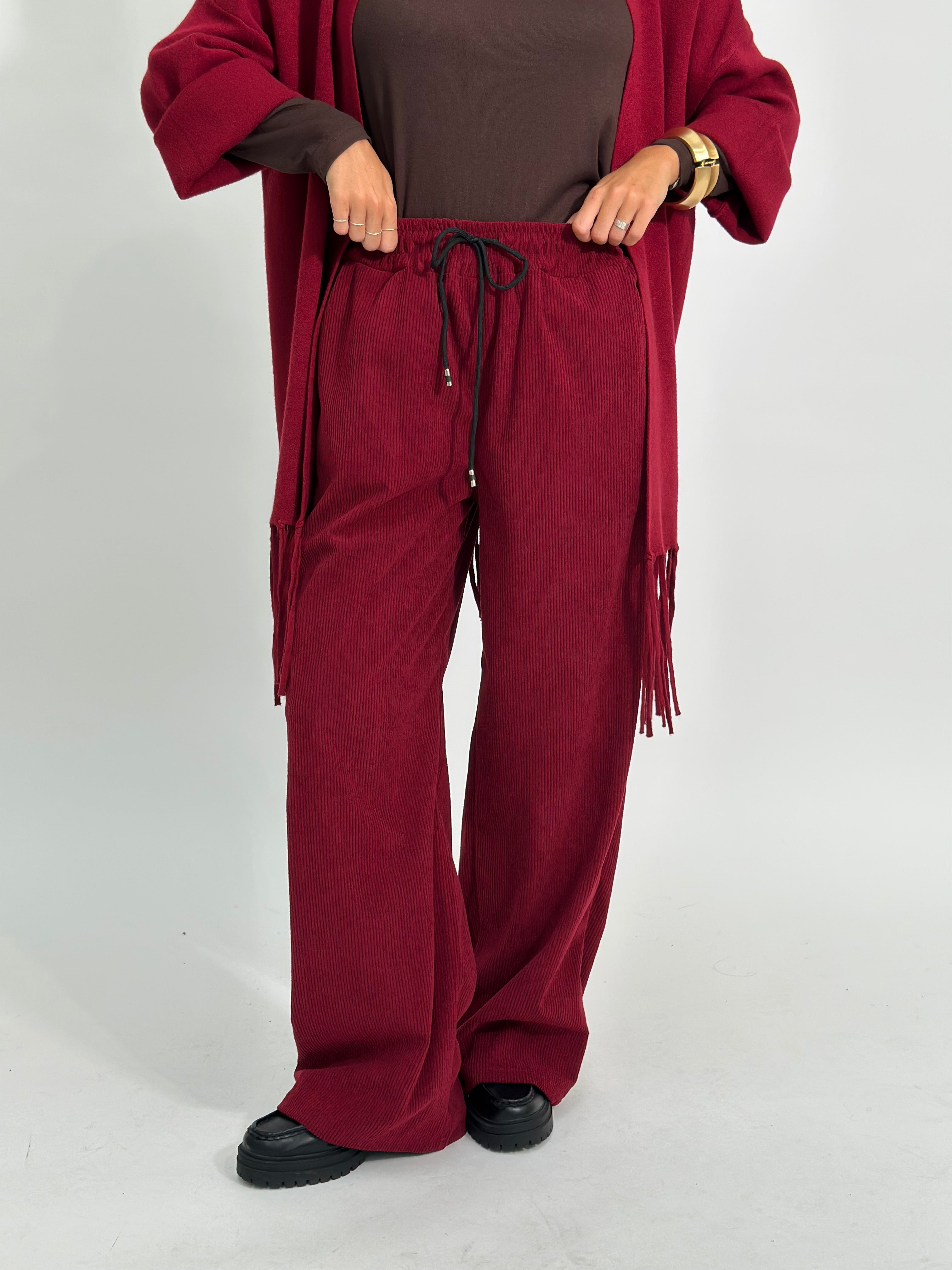 Pantalone velluto 25791 BURGUNDY