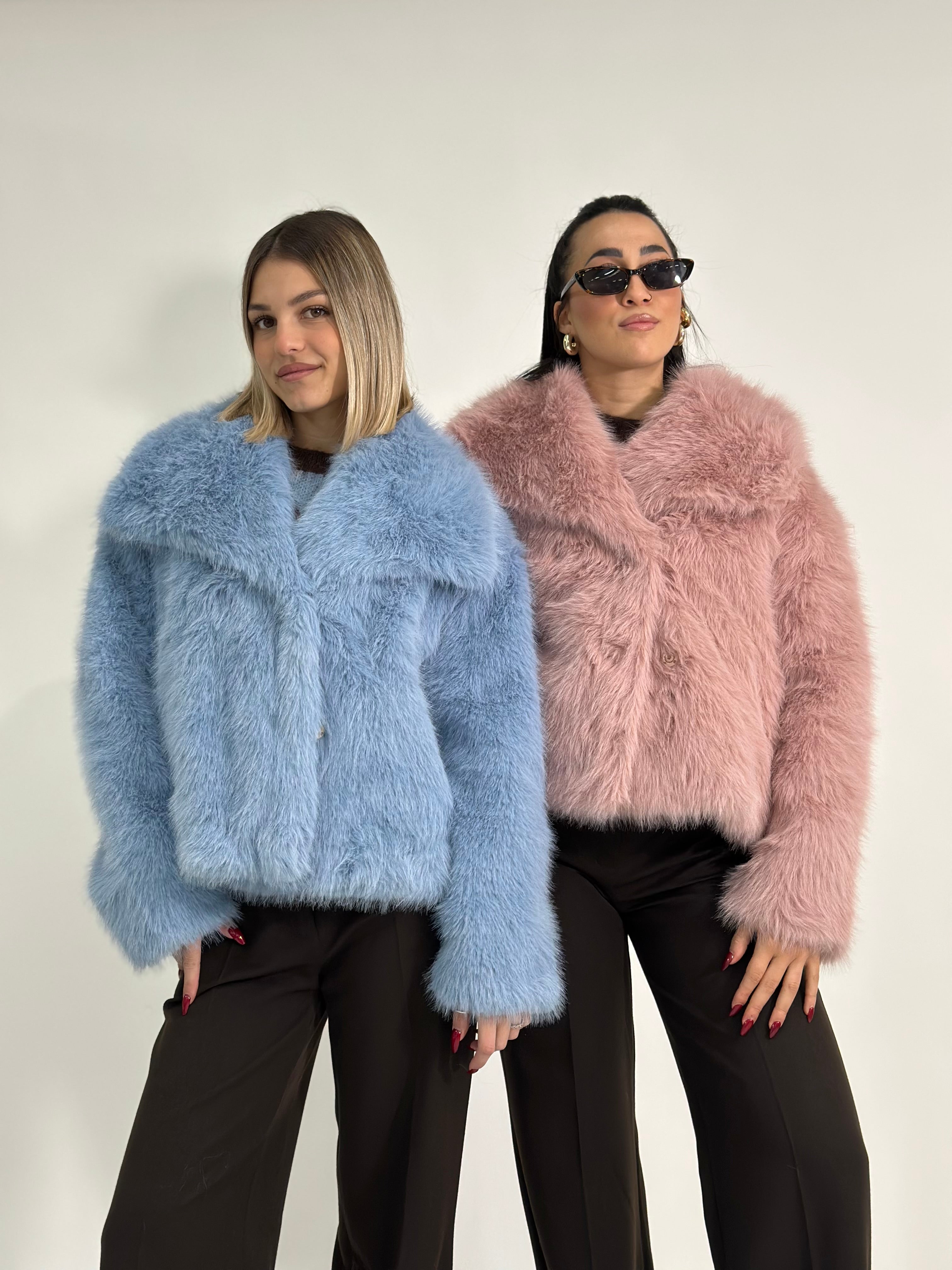 Pelliccia Y0238 AZZURRO