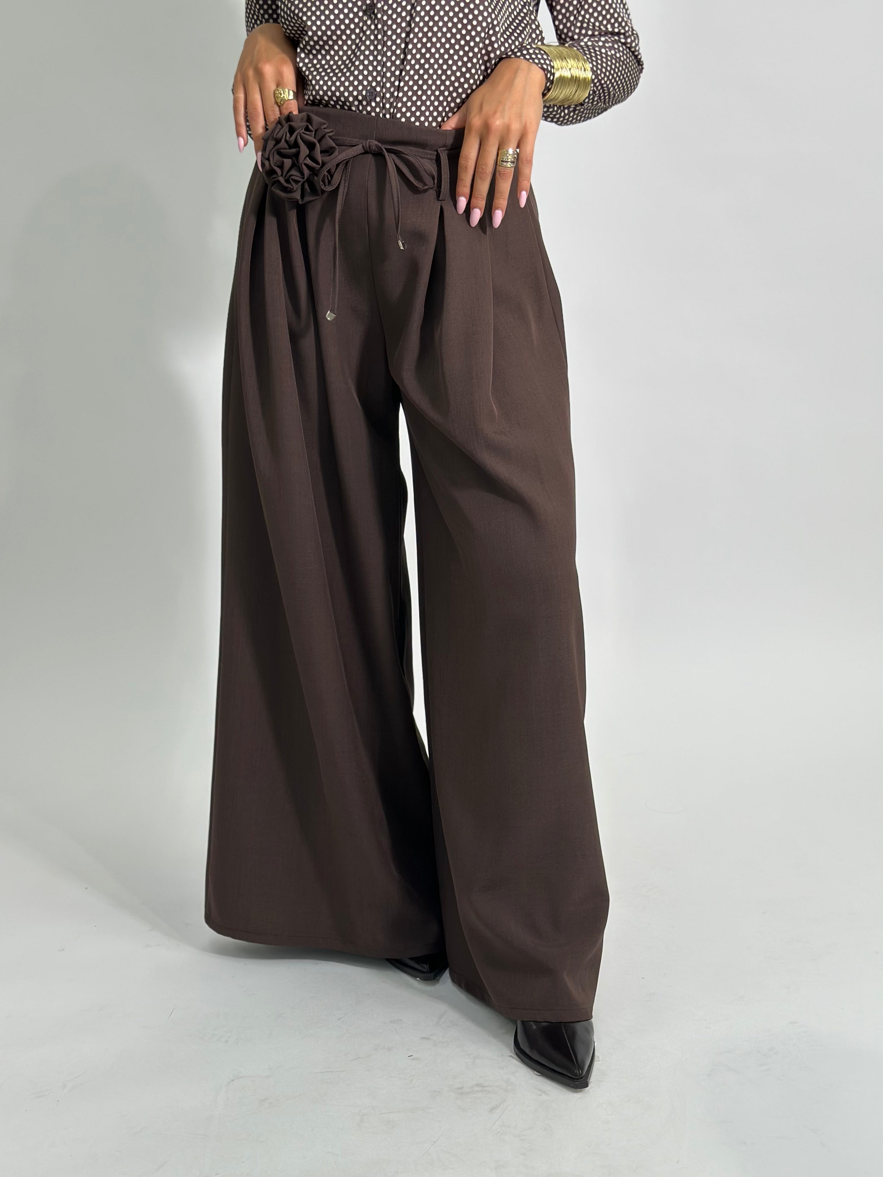 Pantalone fiore 25603 MORO