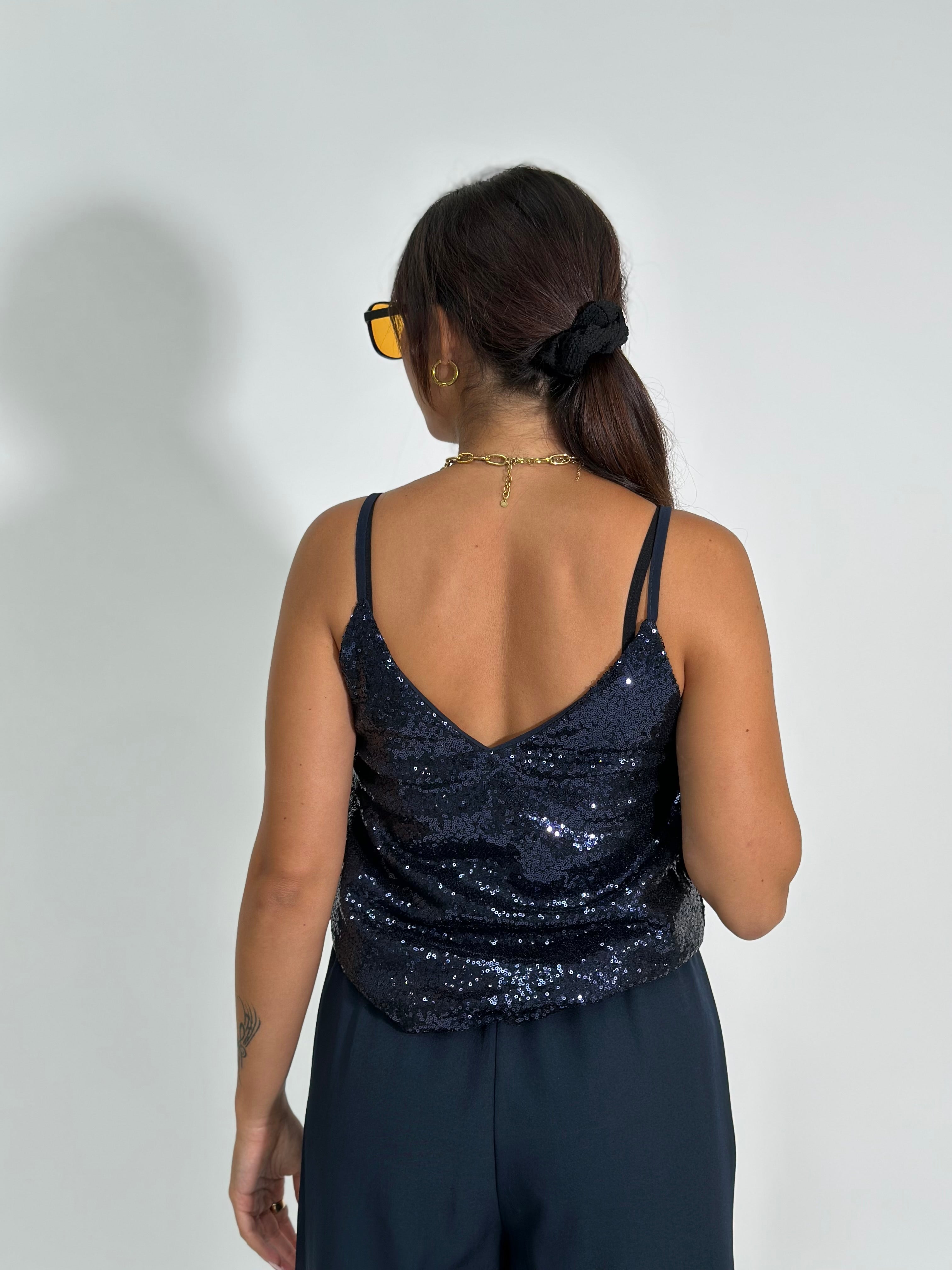Top paillettes 6695 BLU