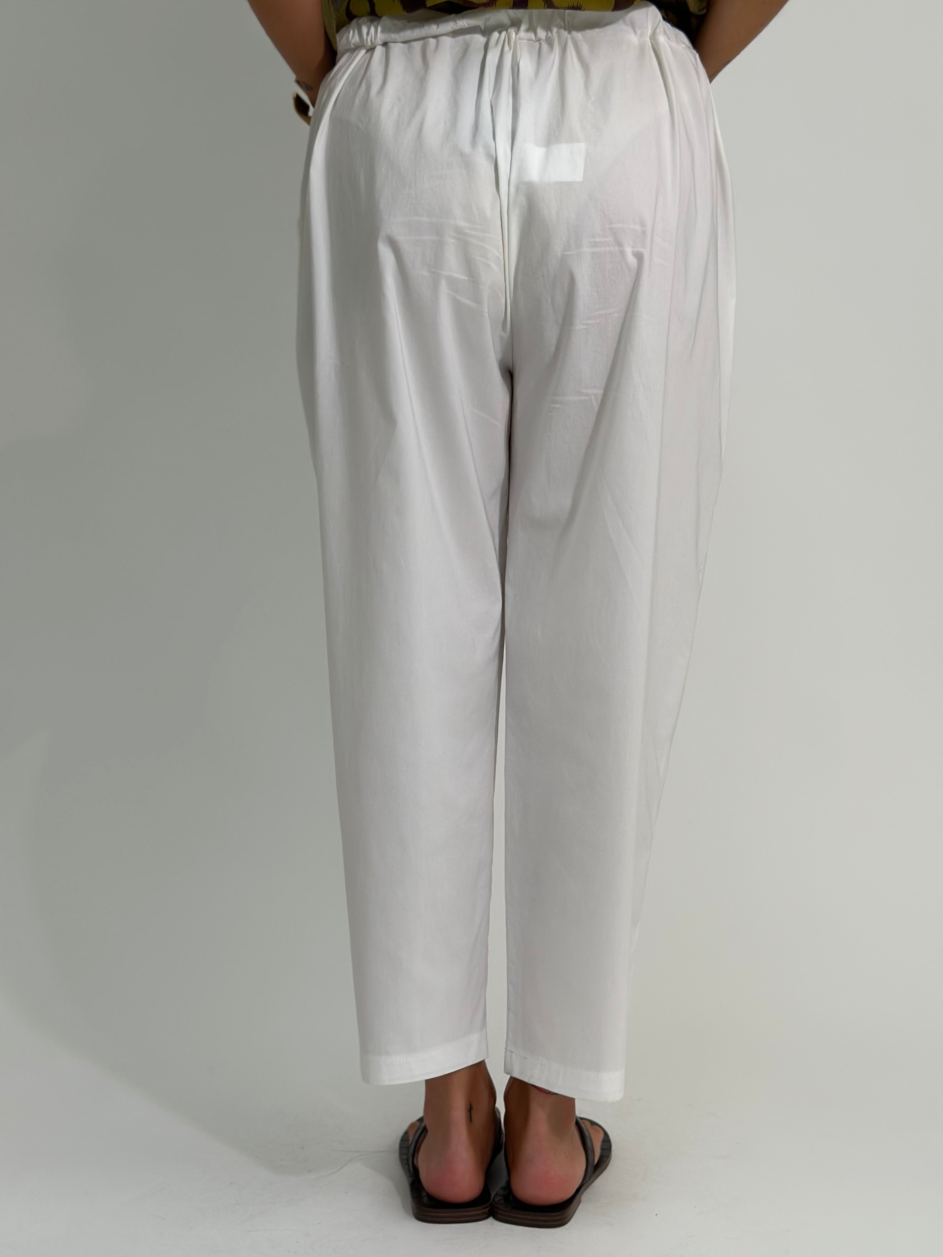 Pantalone popeline 81166 BIANCO