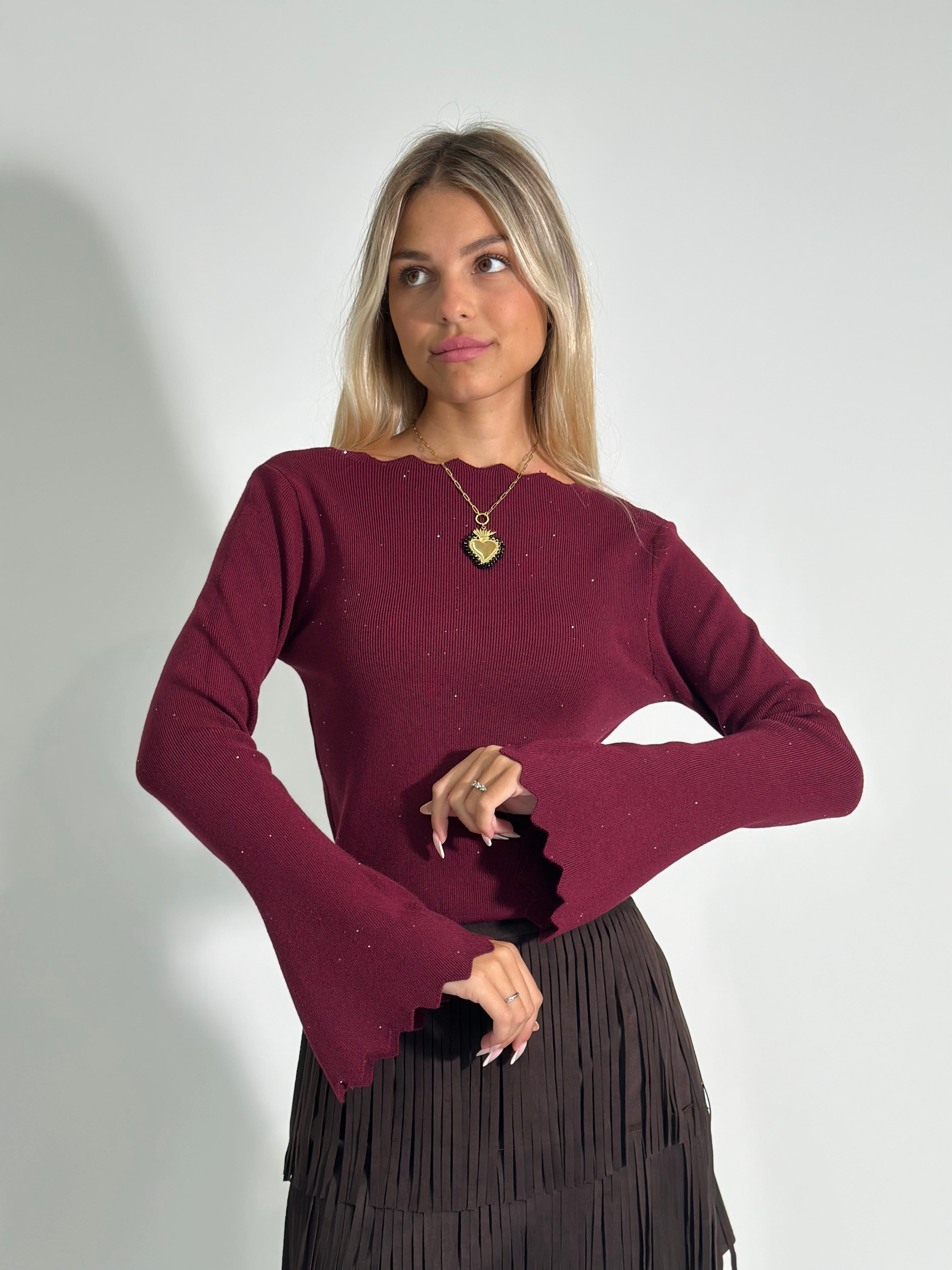 Maglia smerlo NZ5513 BURGUNDY