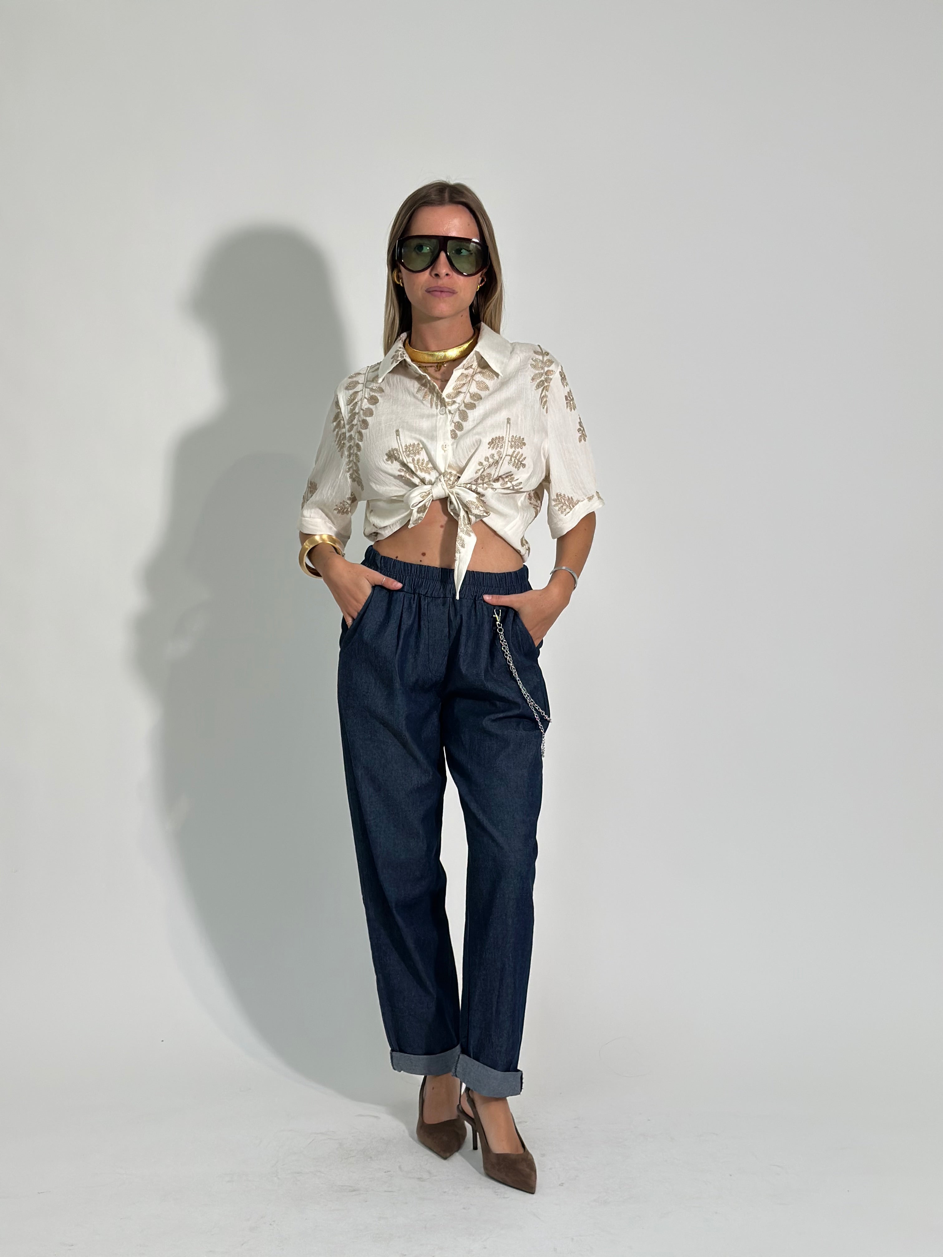 Pantalone chambray catena 1513
