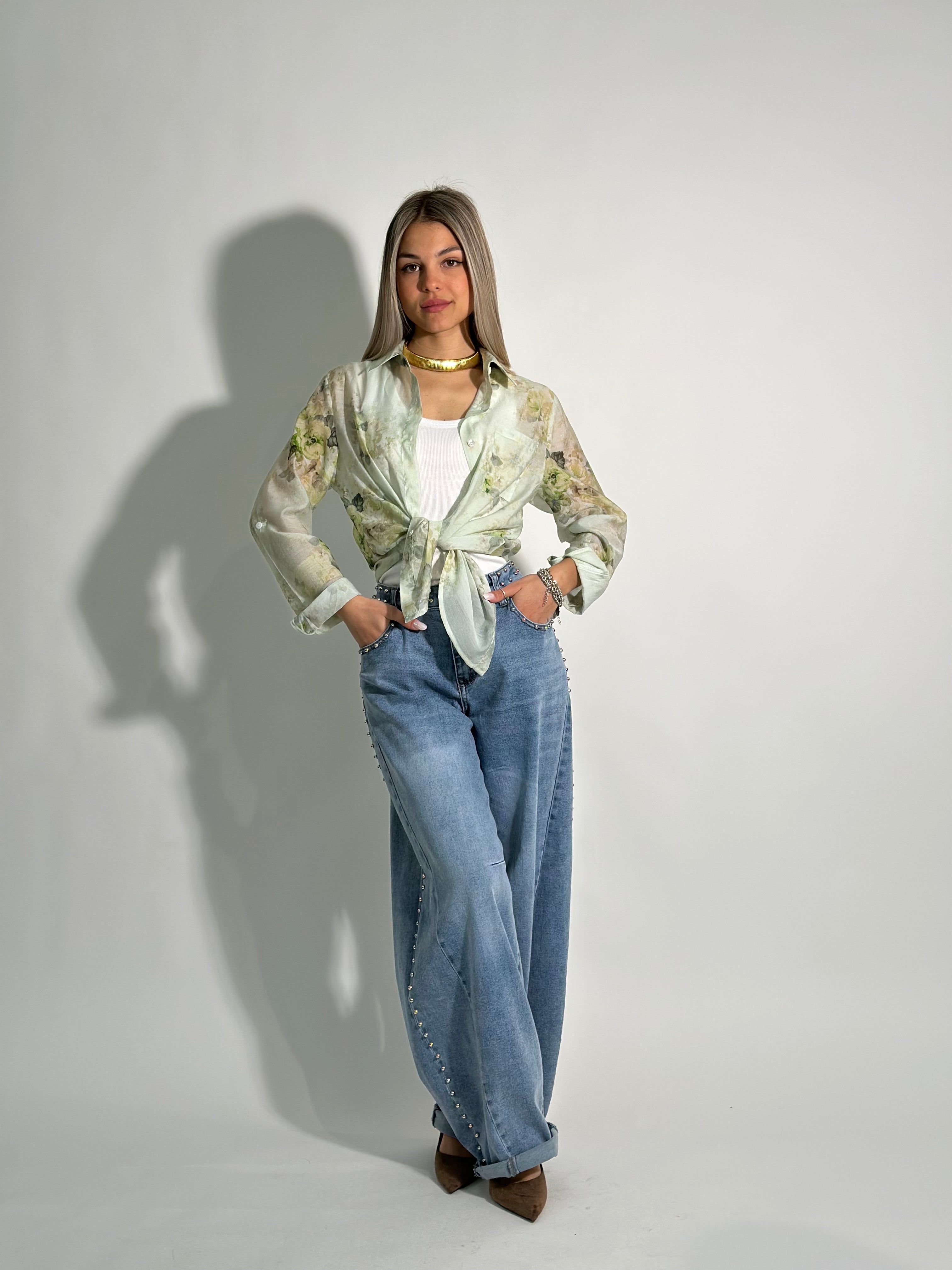 Jeans baloon borchie S6359
