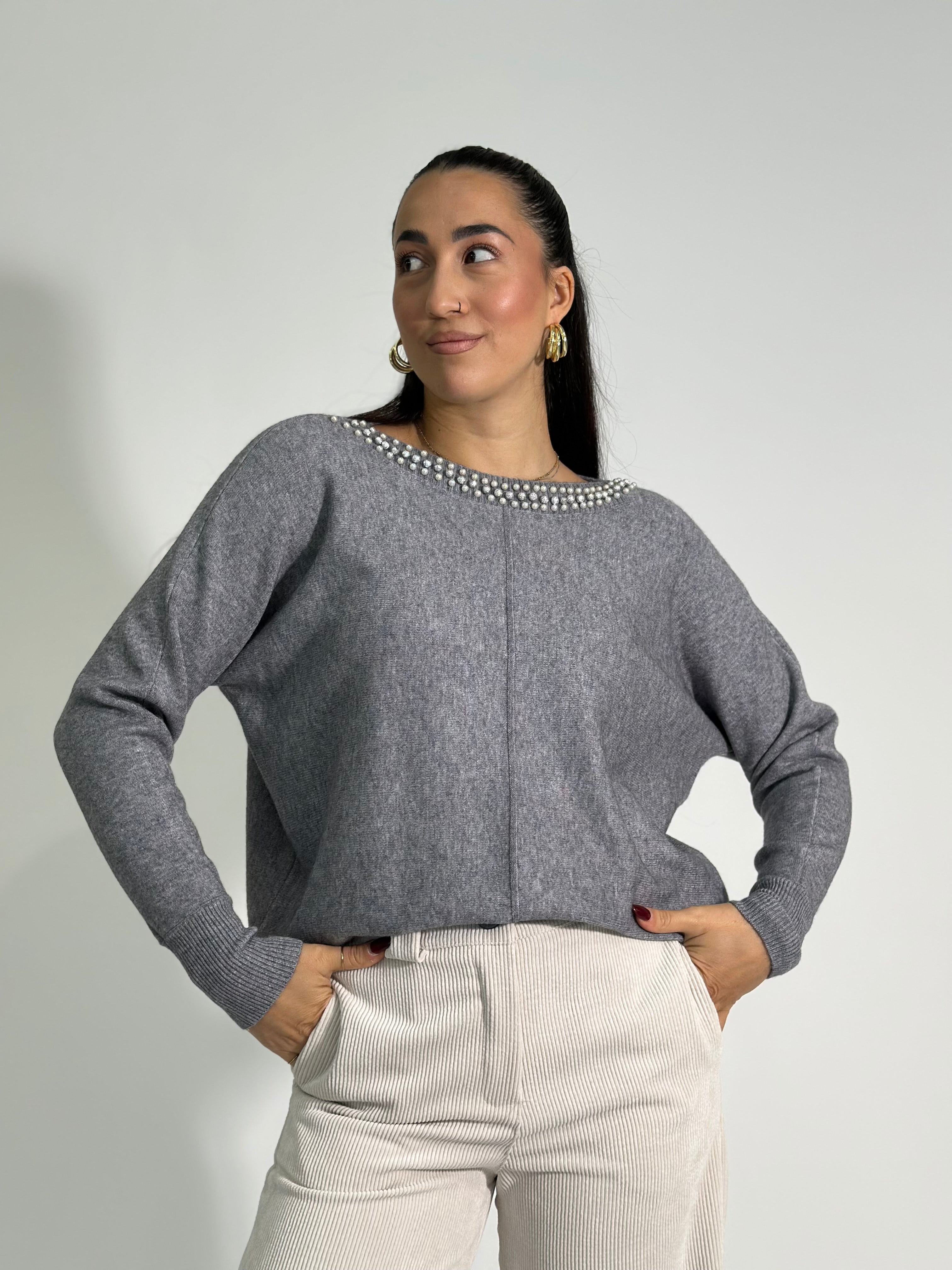 Maglia collo perle 60628 3+1 OMAGGIO