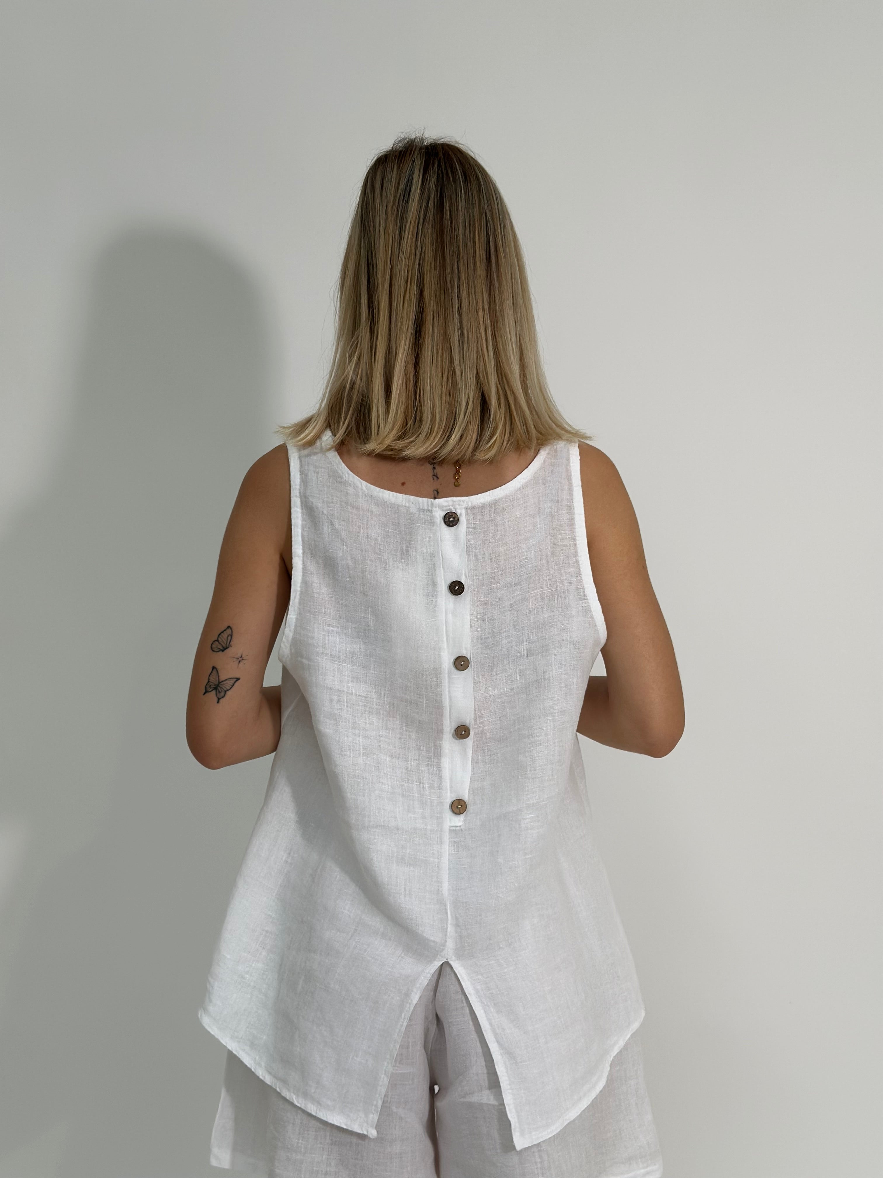Canotta lino bottoni 89225