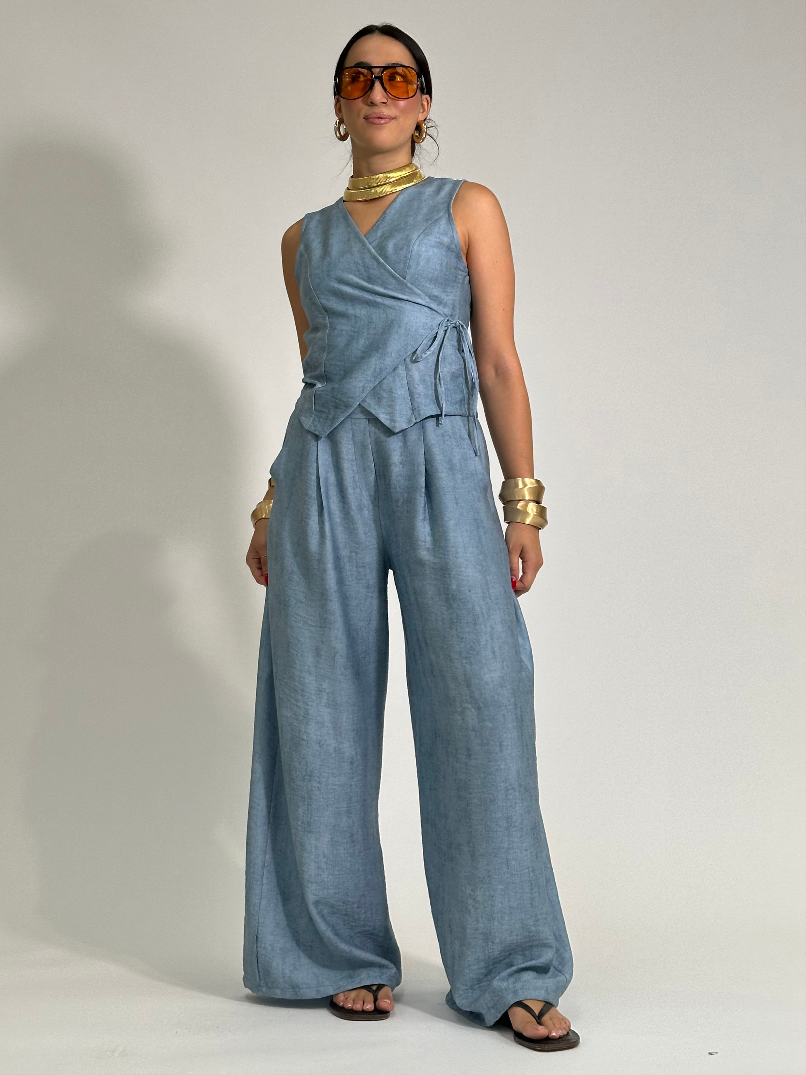 Completo gilet 3917 BLU JEANS