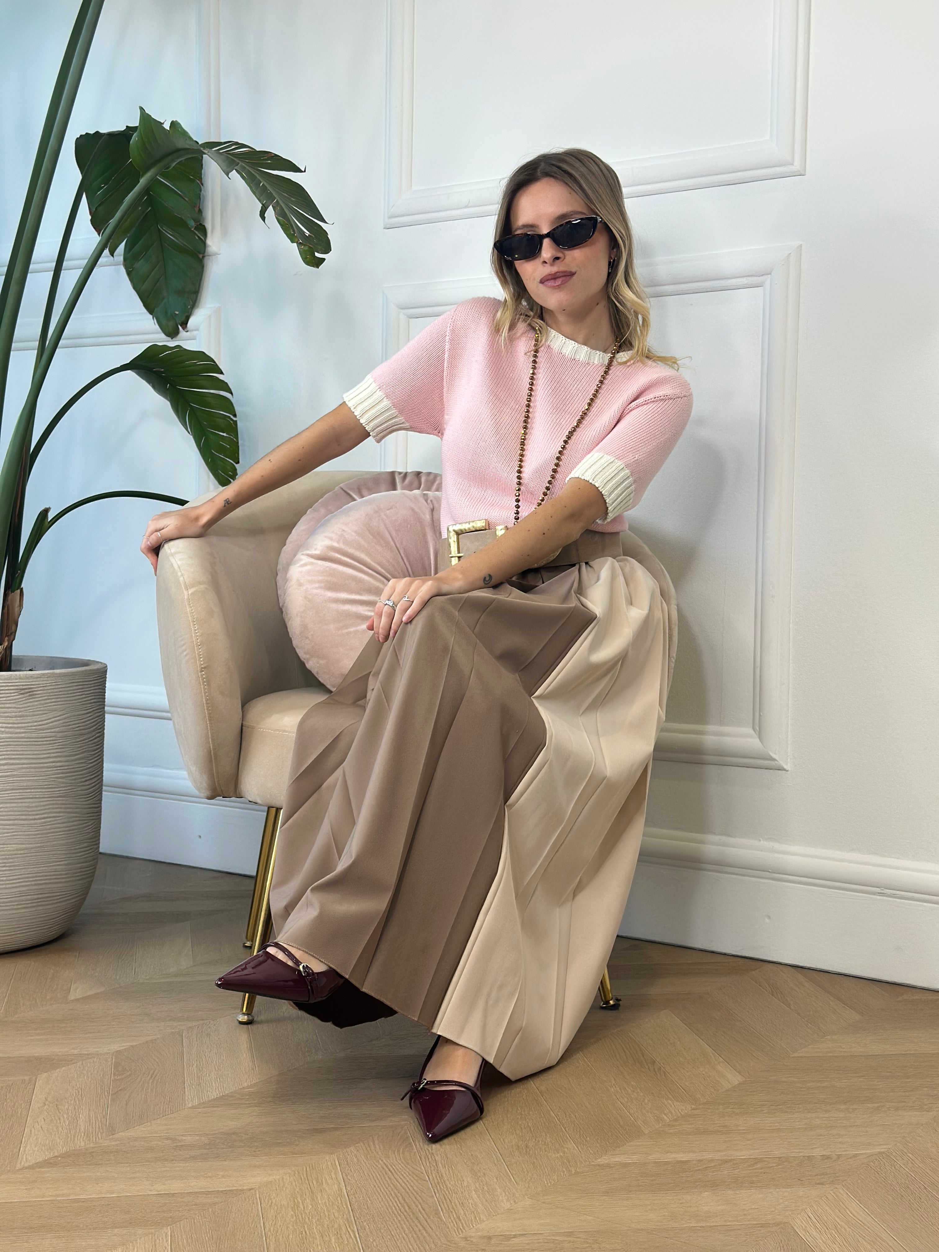 Gonna pieghe 257 BEIGE