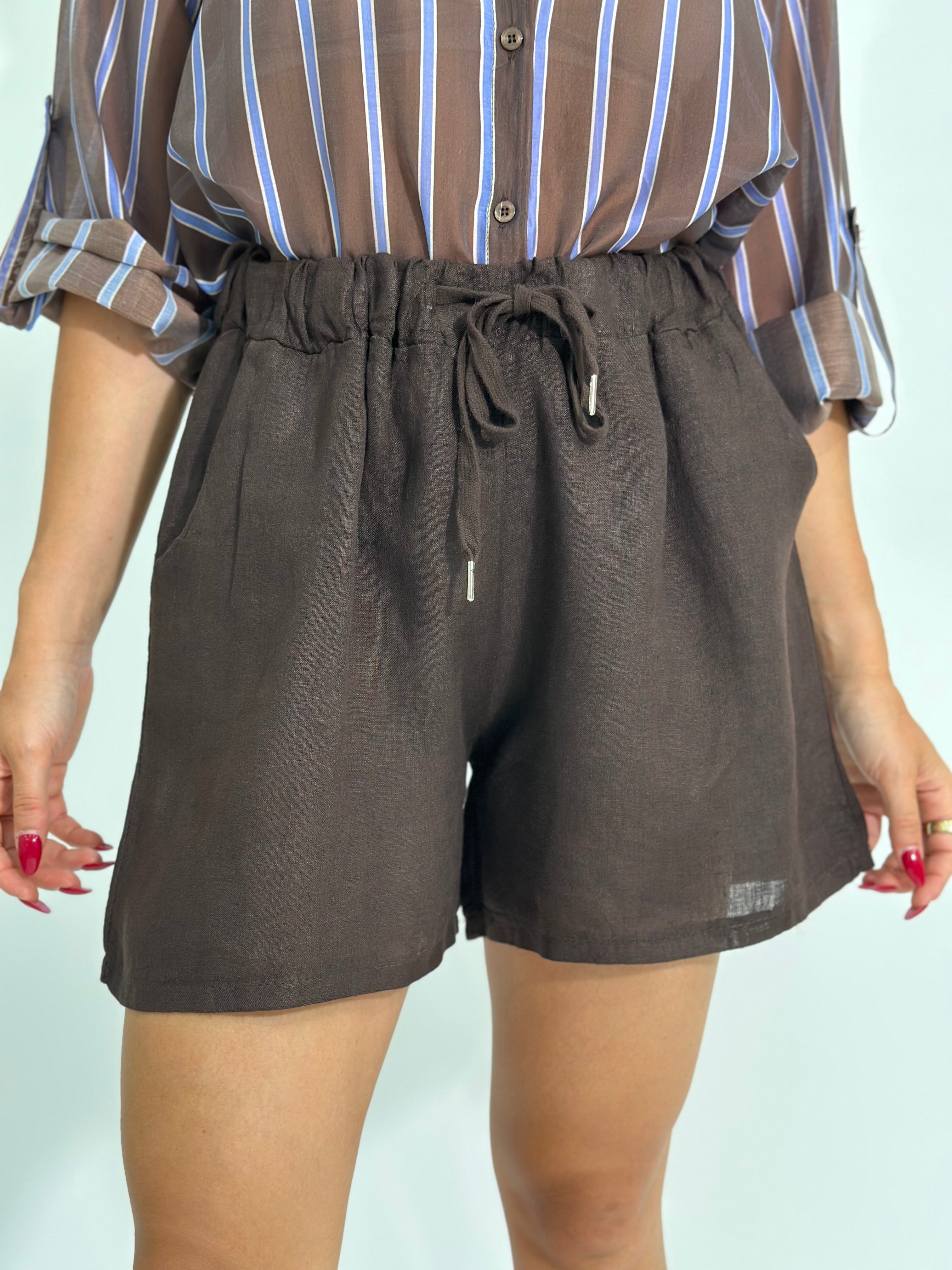 Shorts lino coulisse 23367