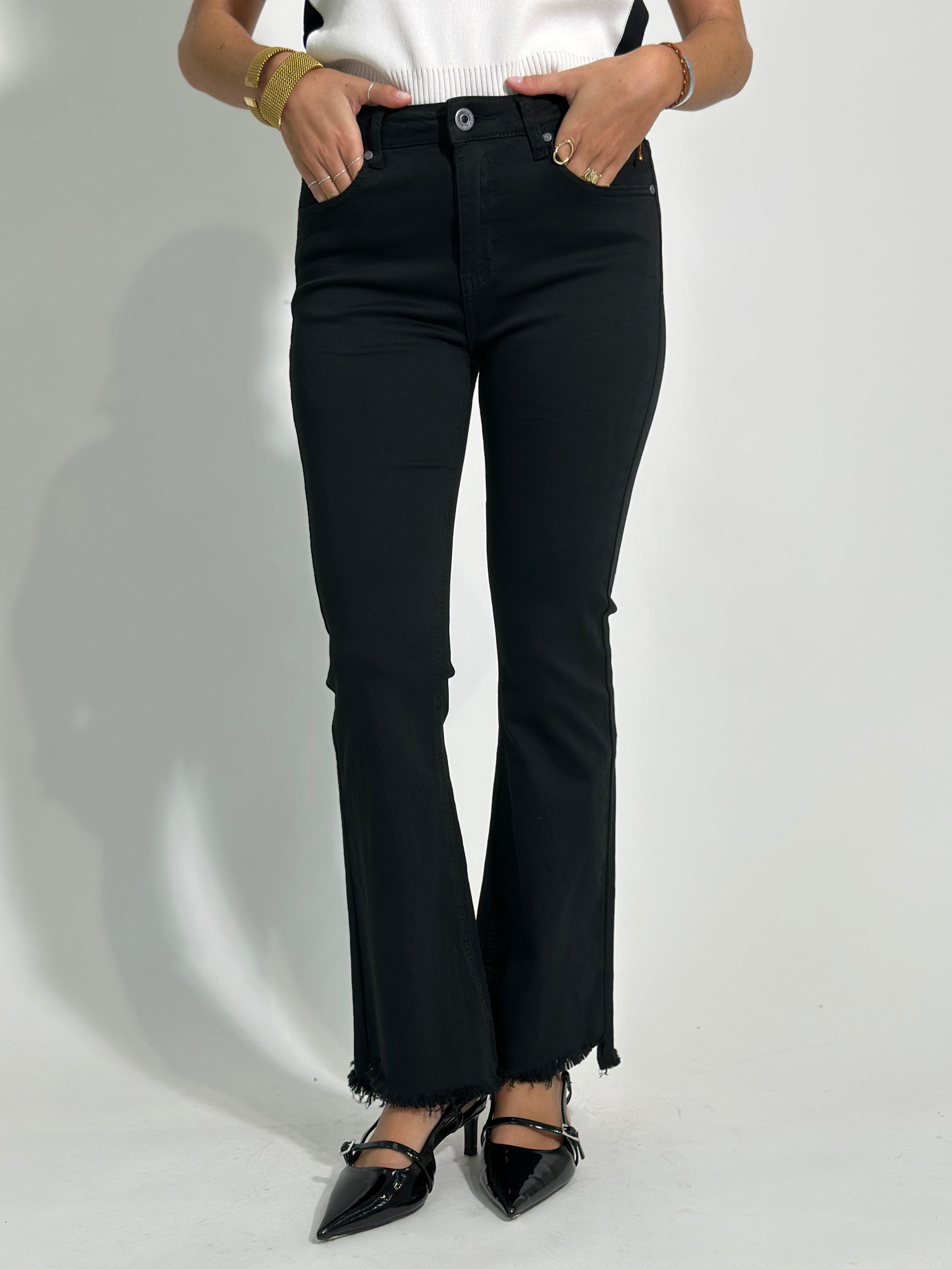 Jeans trombetta 3D-6826 NERO