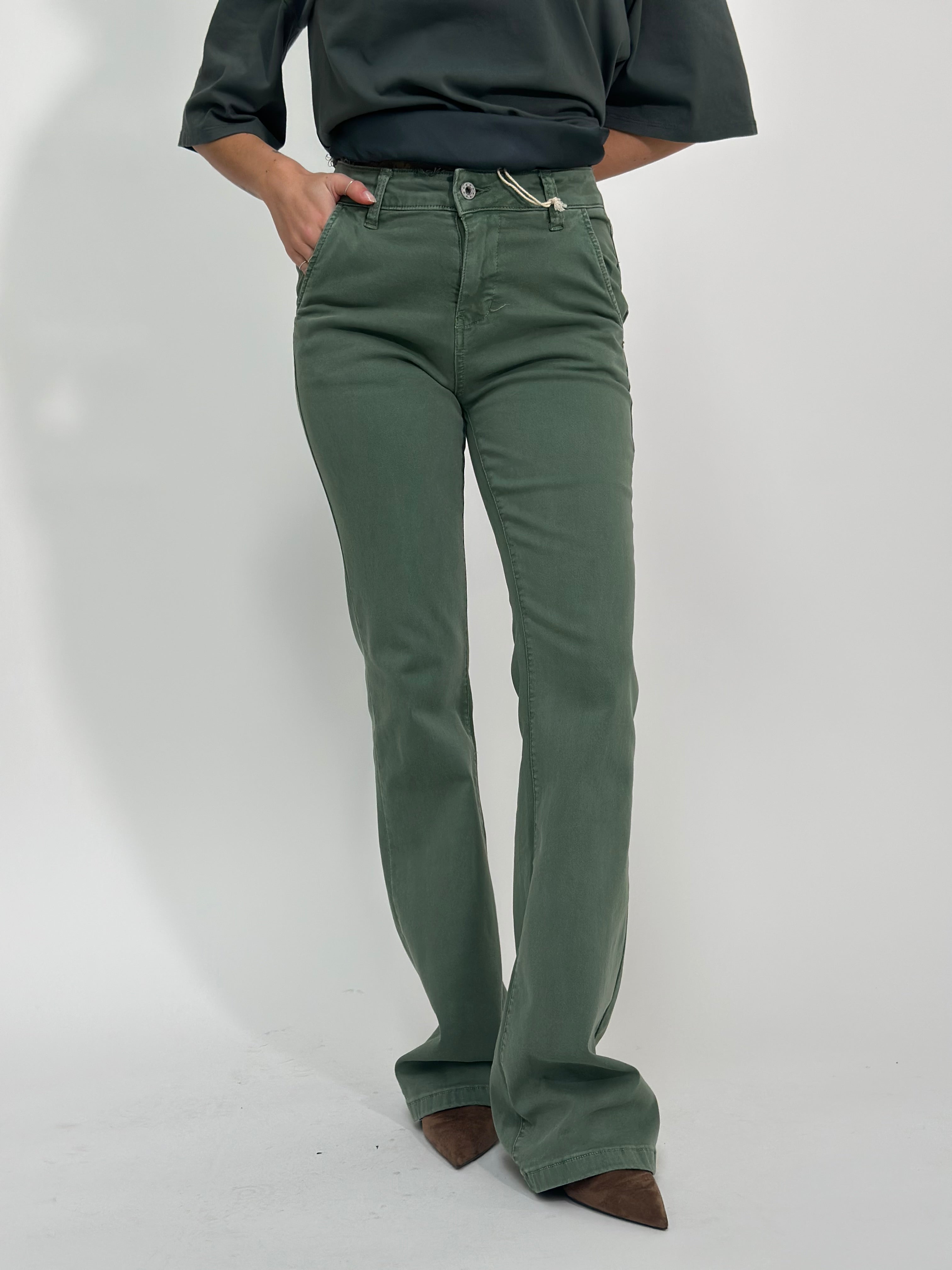 Pantalone denim push-up 8205-14 VERDE