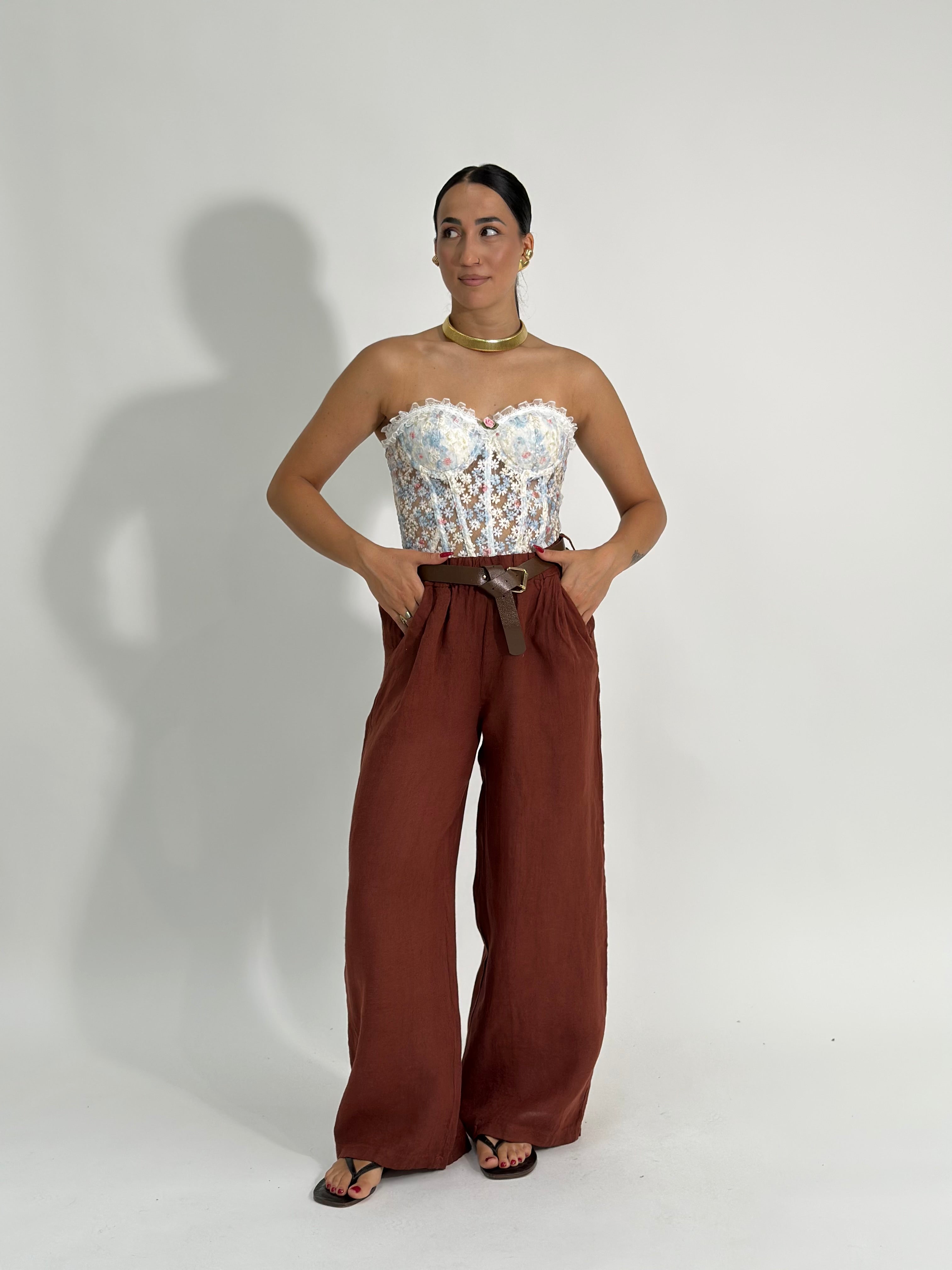 Pantalone lino 100% 1588