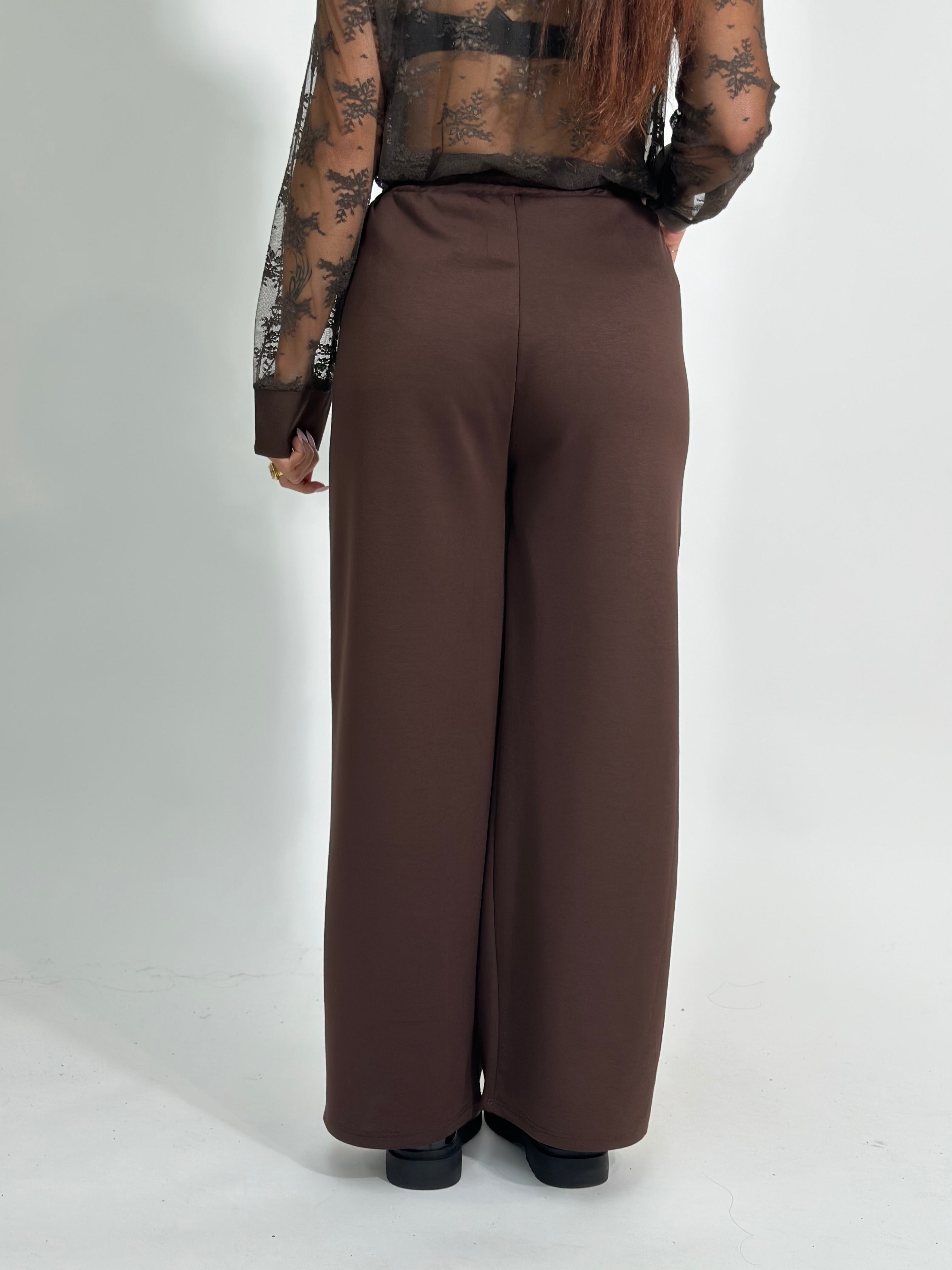 Pantalone viscosa A2763 MARRONE