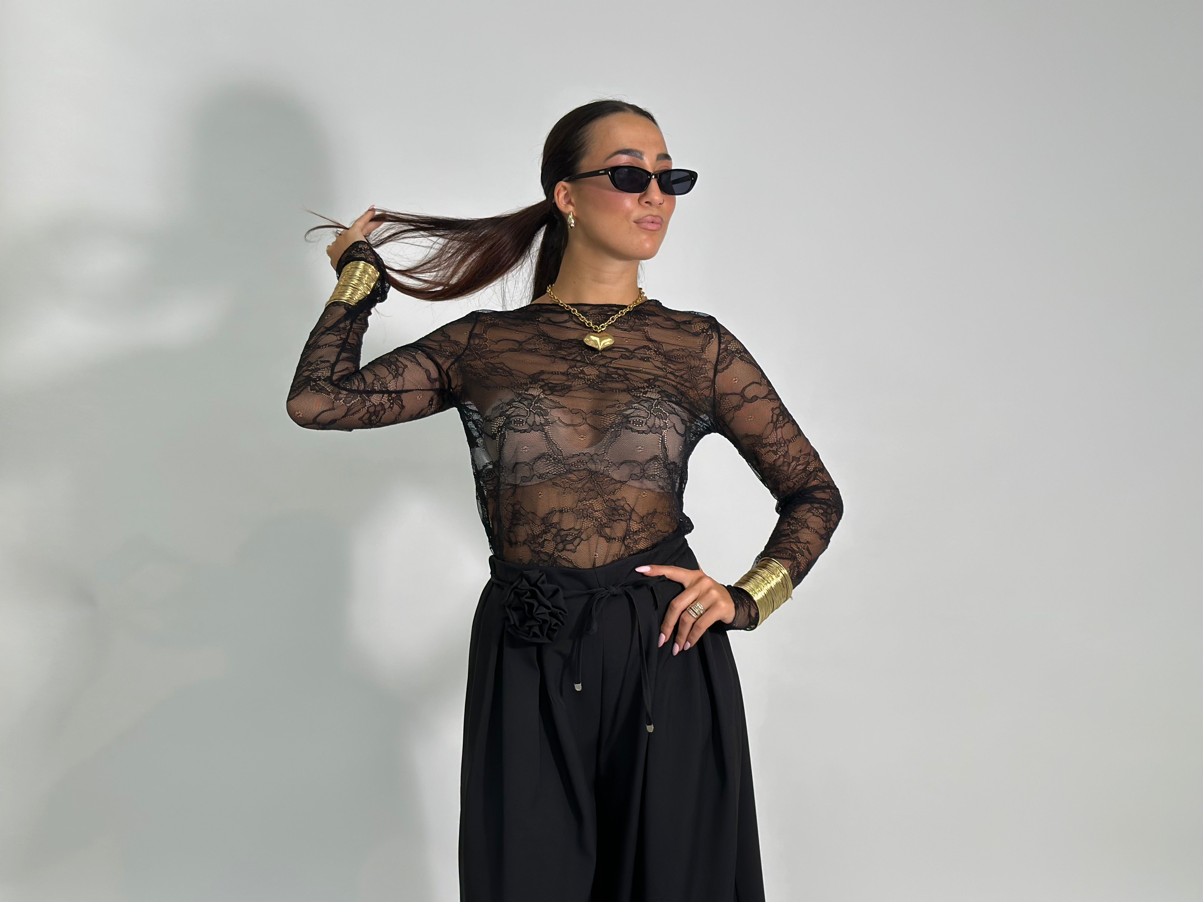 Maglia pizzo 27524 NERO