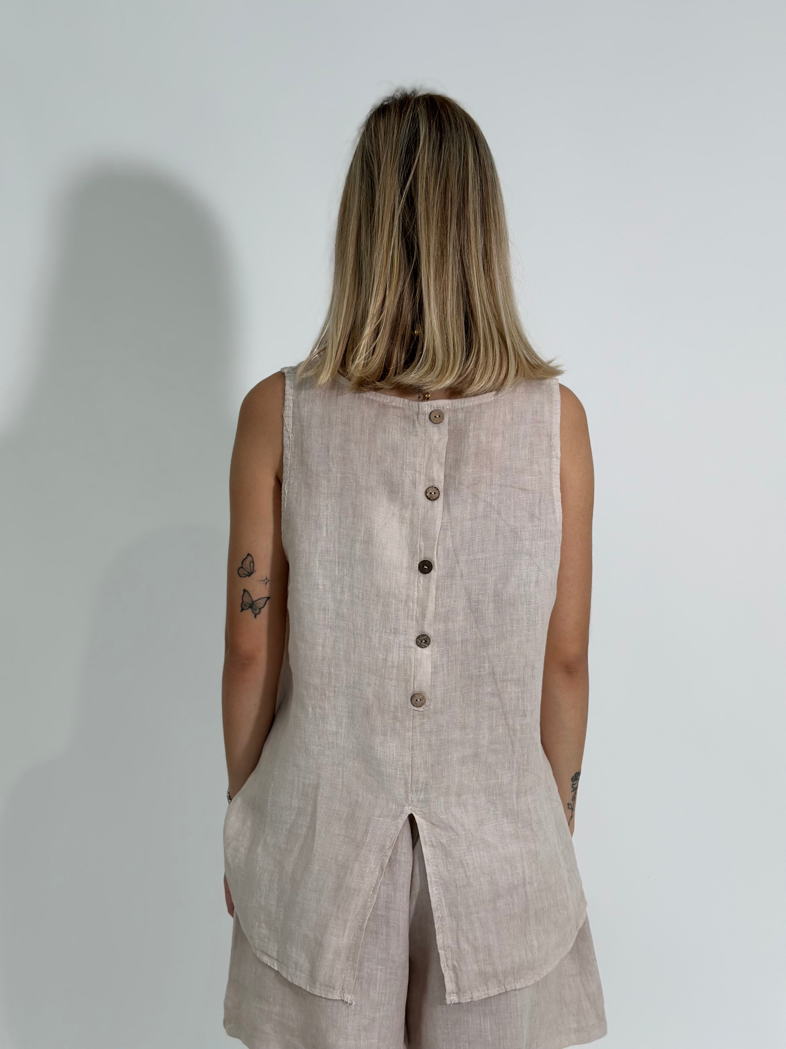 Canotta lino bottoni 89225