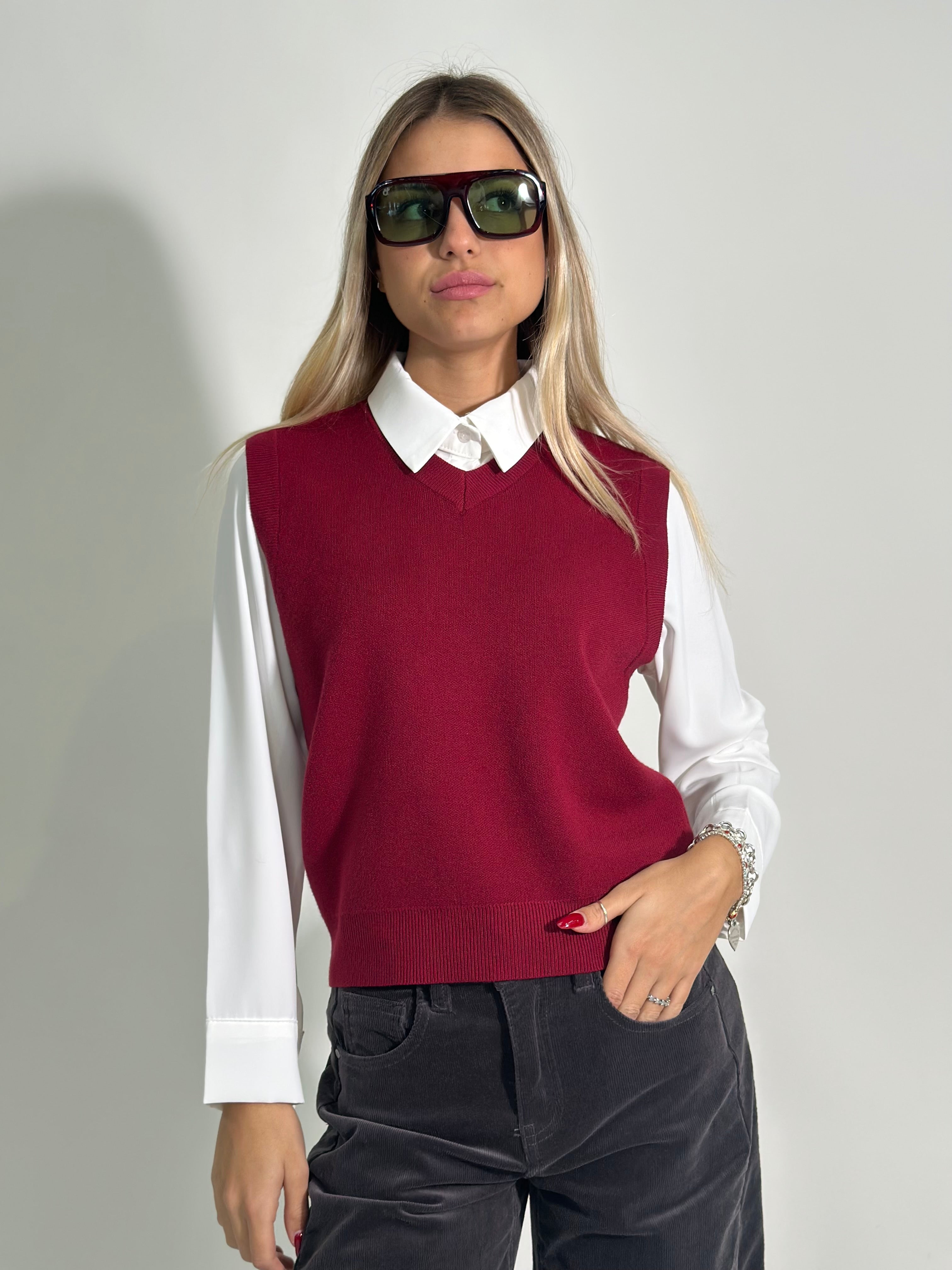 Gilet V 5355 BURGUNDY