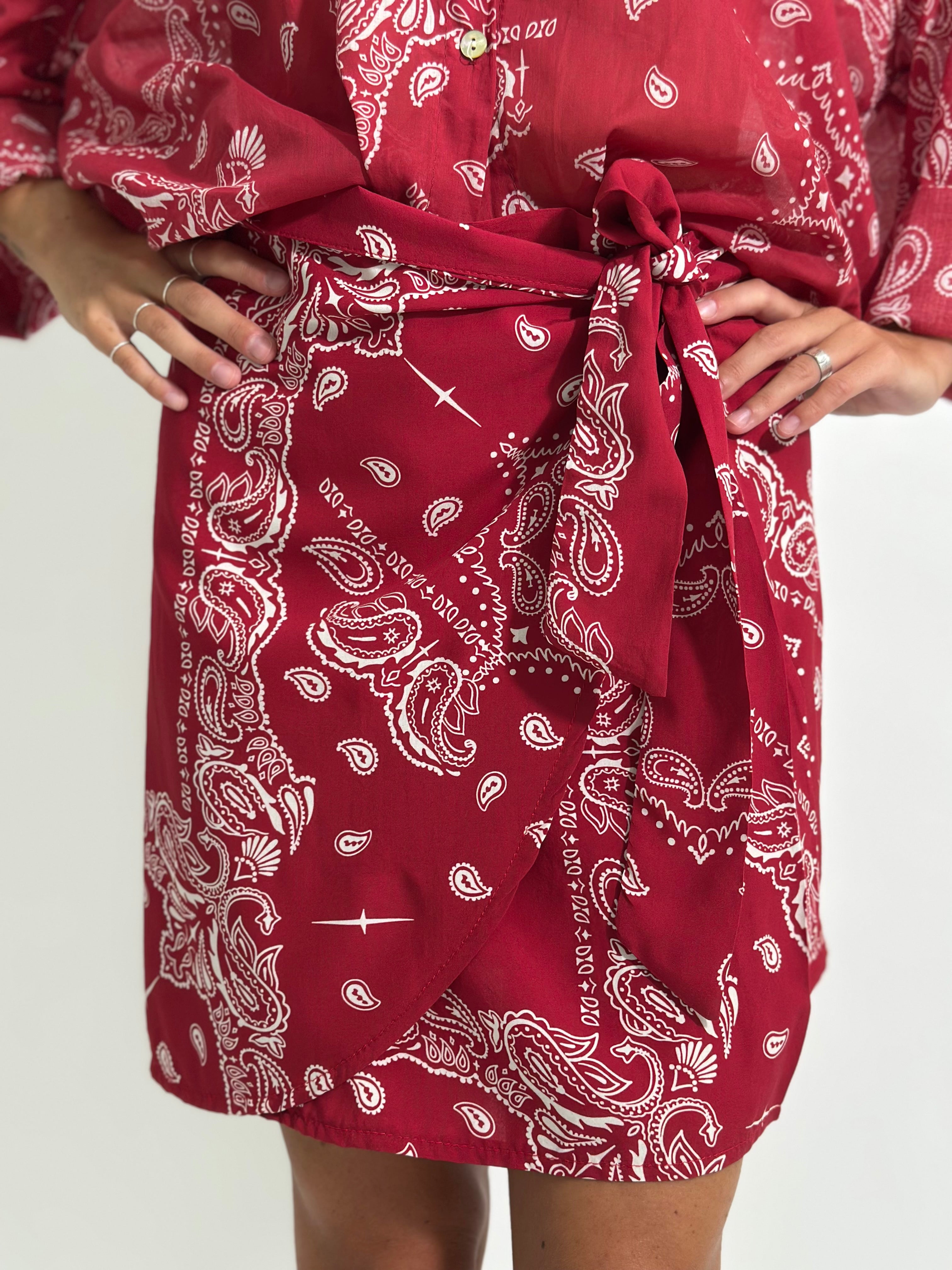 Gonna pareo corta bandana 26271 ROSSO