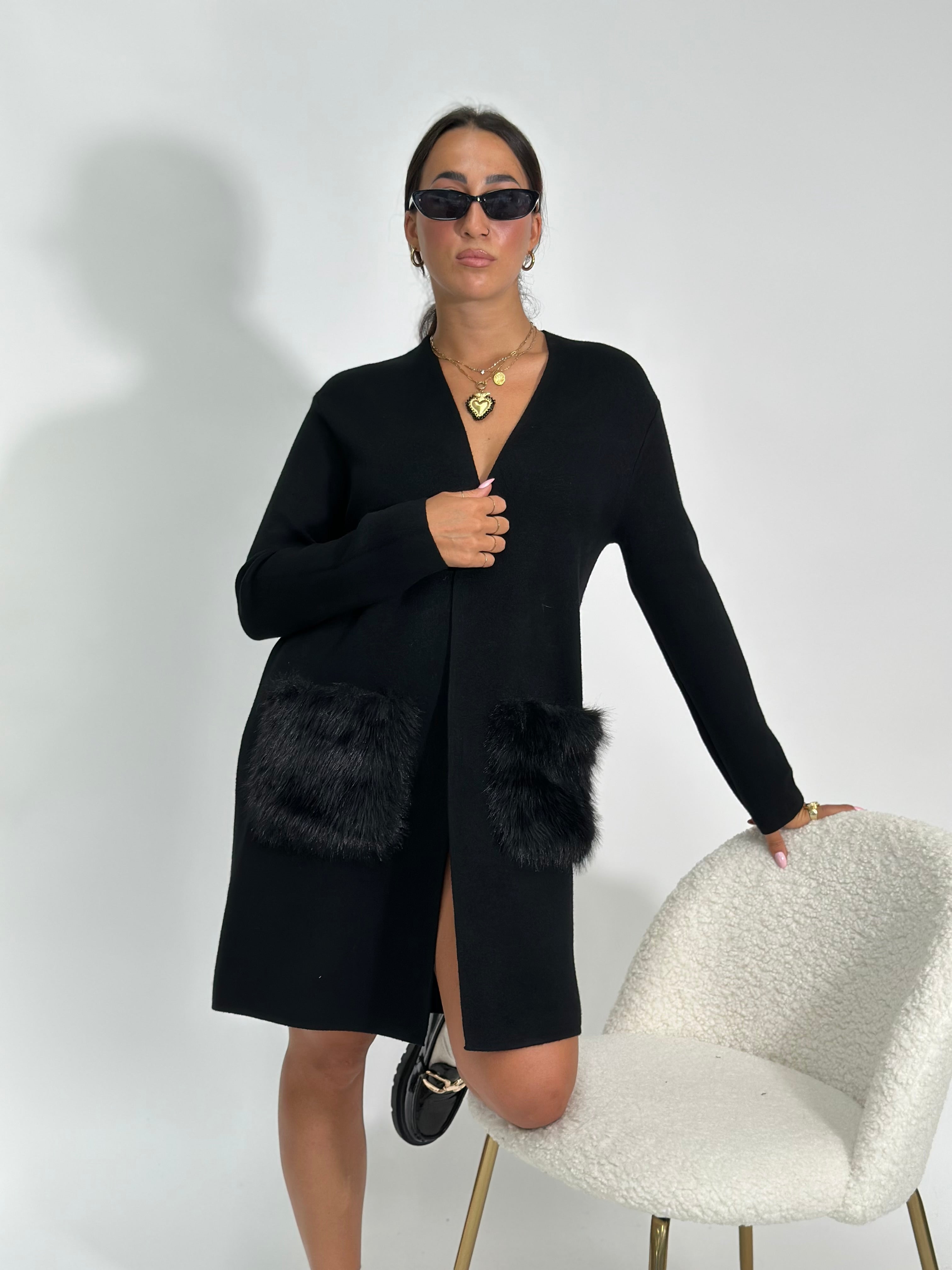 Cardigan tasche 60669 NERO