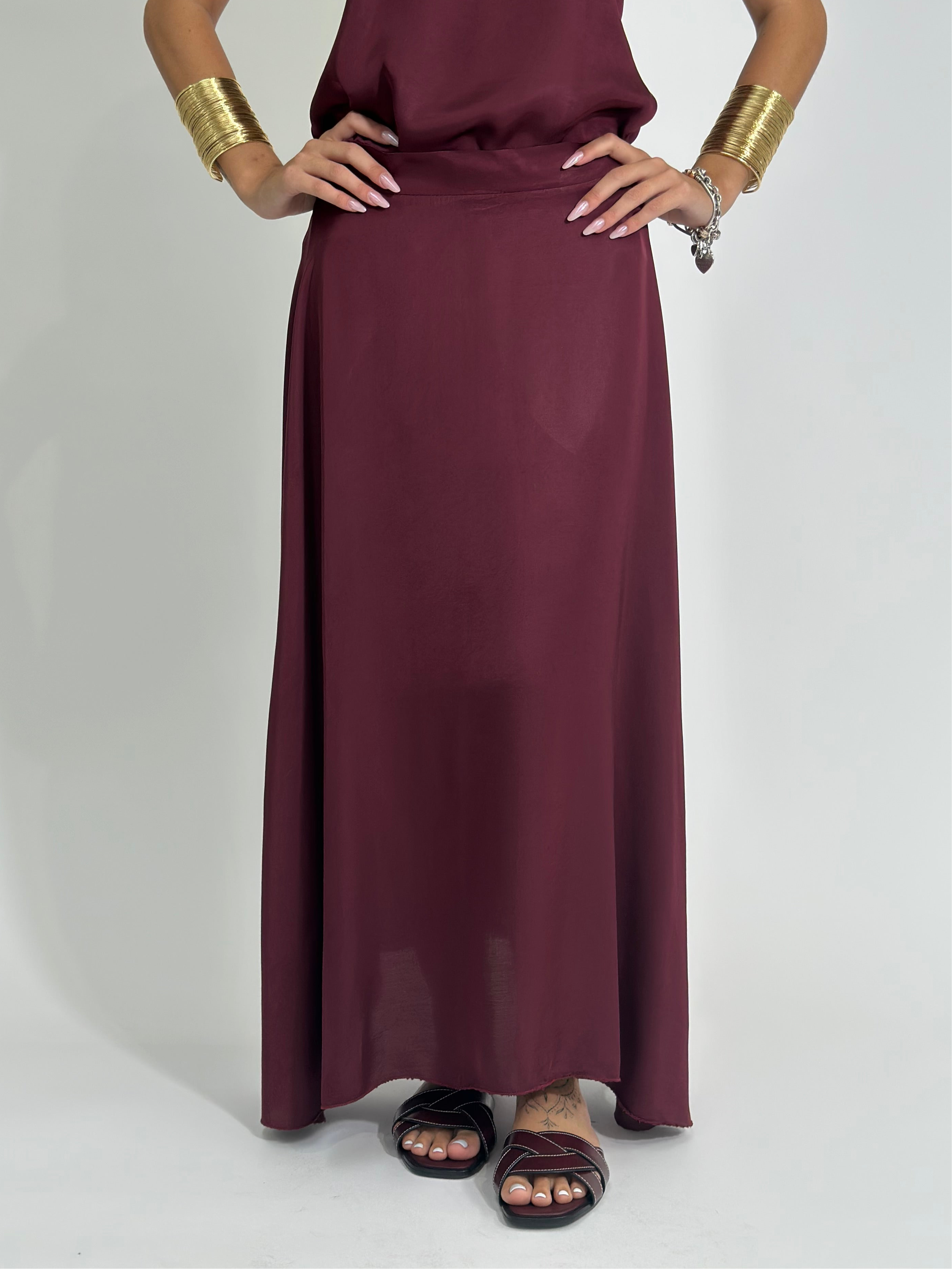 Gonna viscosa 31919 BORDO'