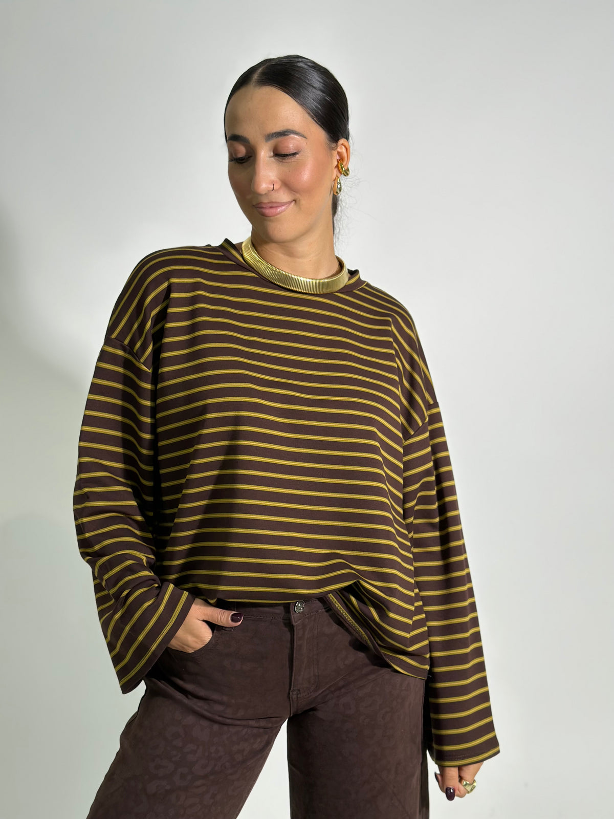 Maglia felpa riga stretta 2904-B