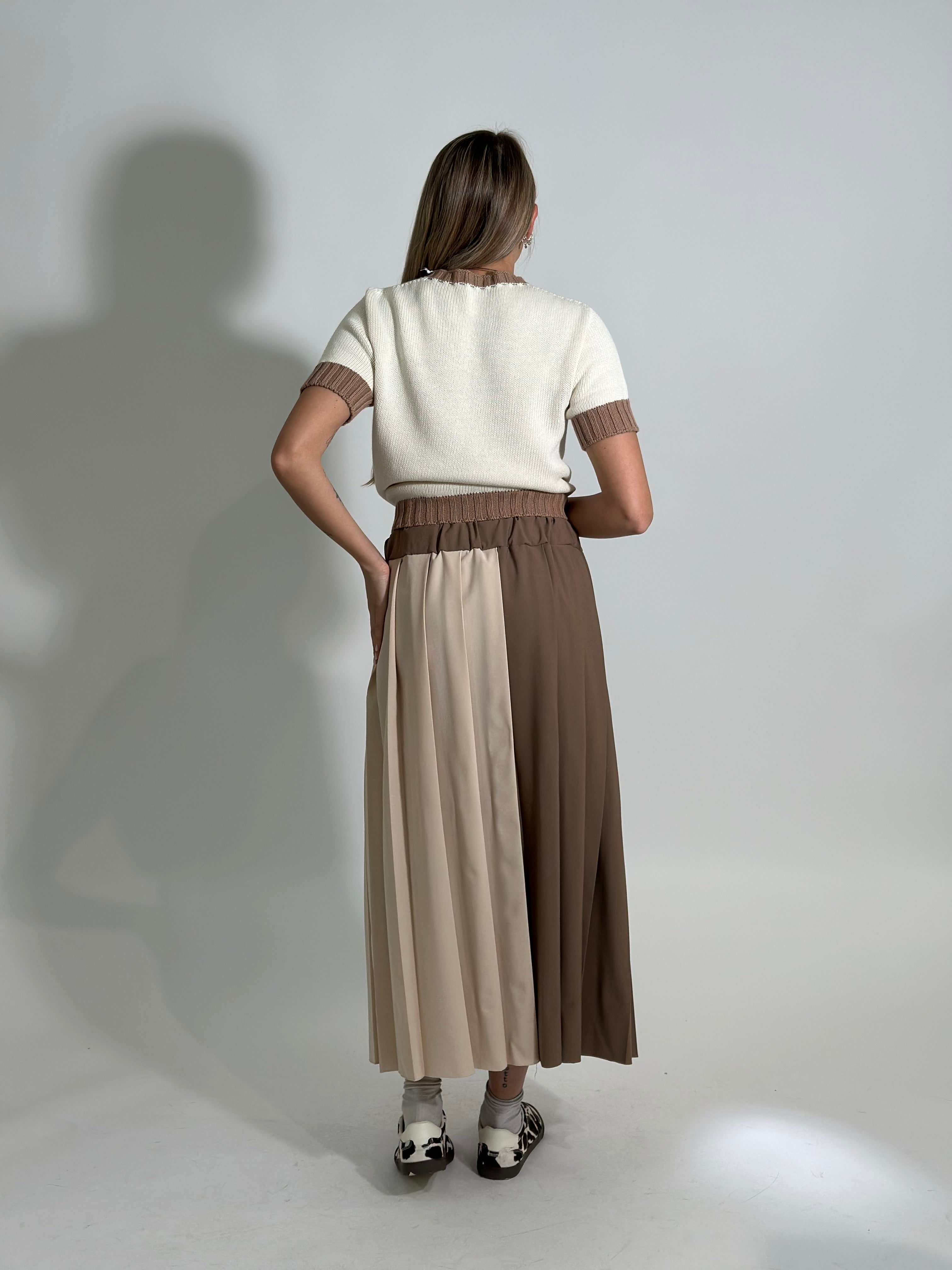 Gonna pieghe 257 BEIGE