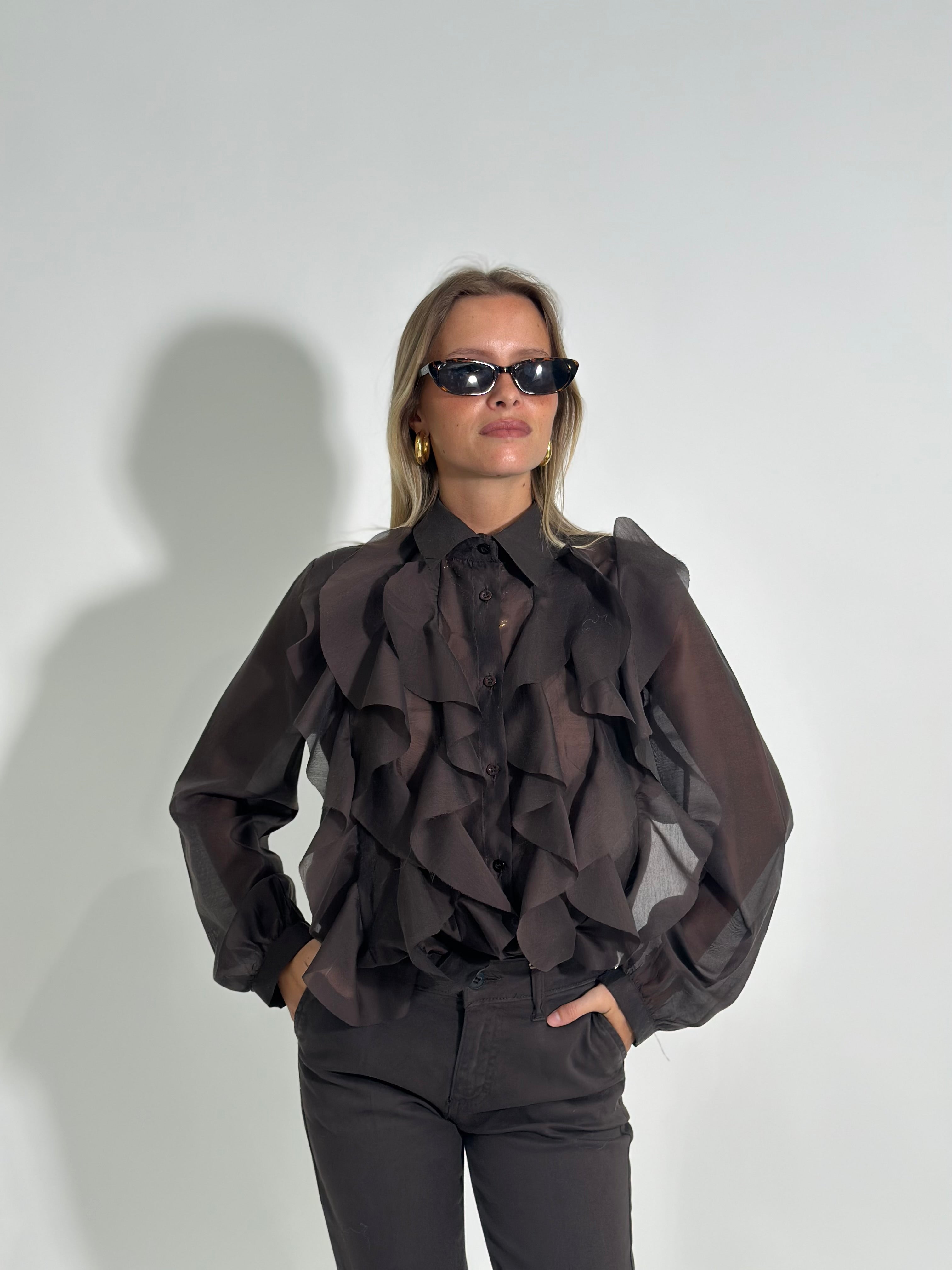 Camicia volant 27704 MARRONE