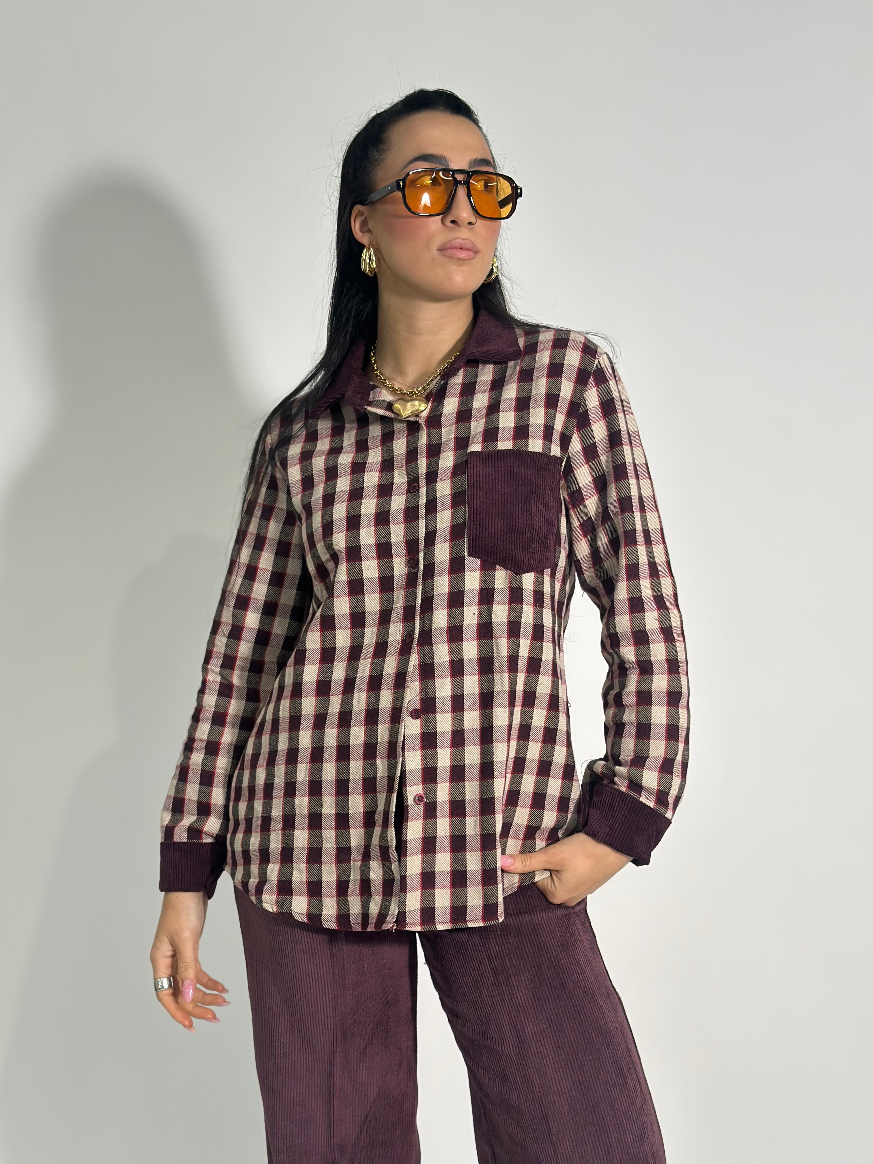 Camicia quadri velluto 5213