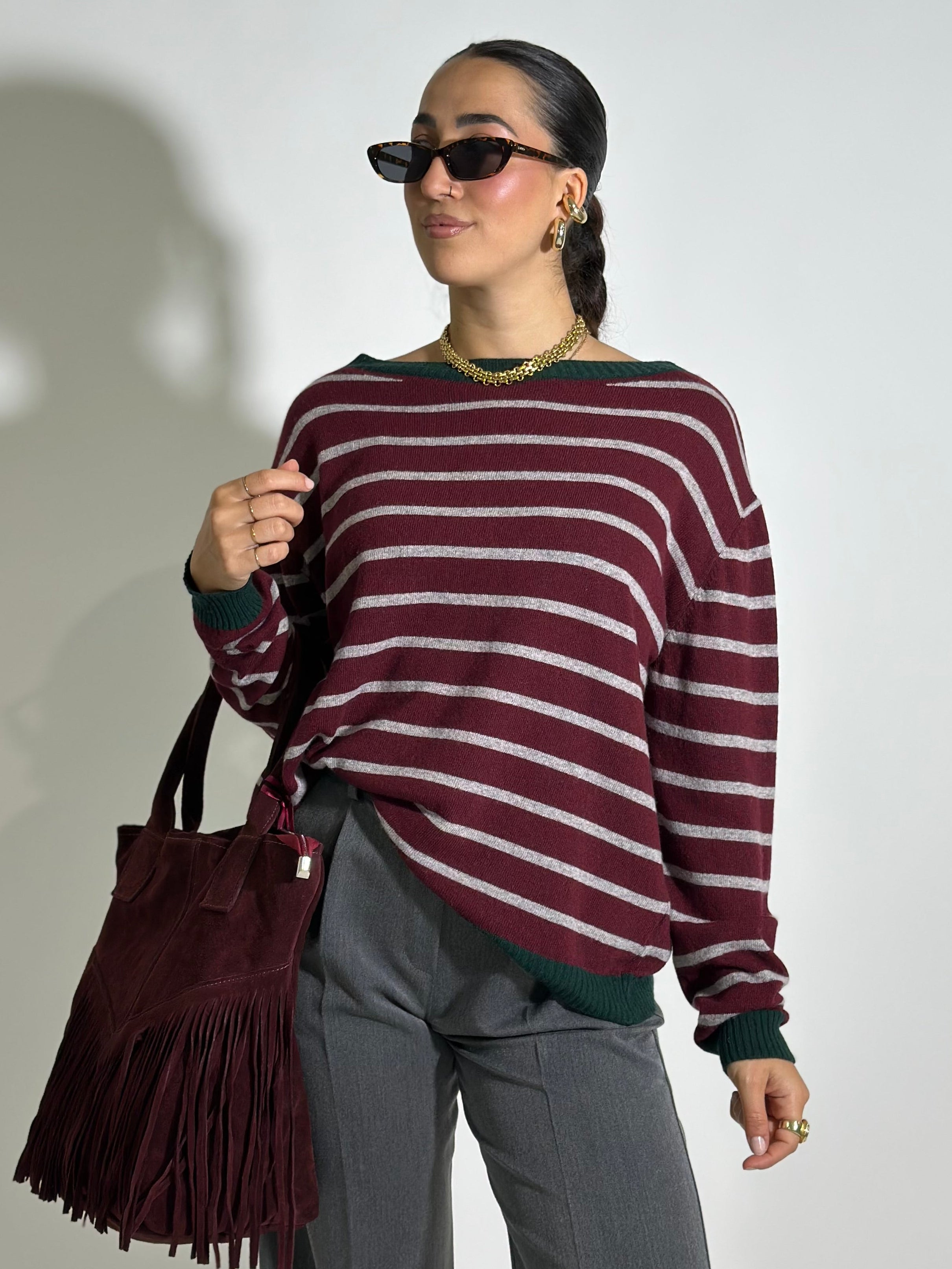 Maglia Cashmere blend 10207 BURGUNDY