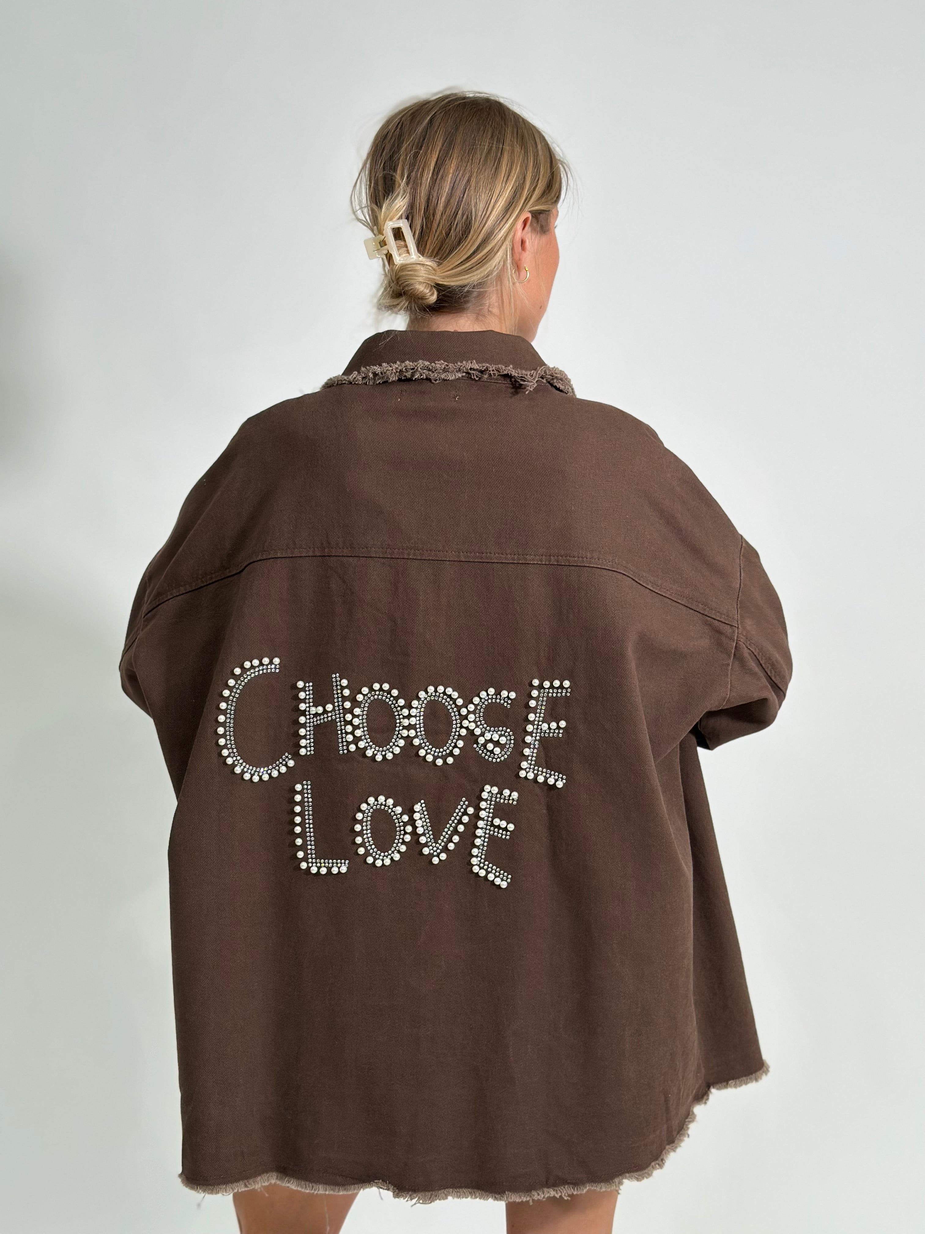 Giacca denim choose love MC056J