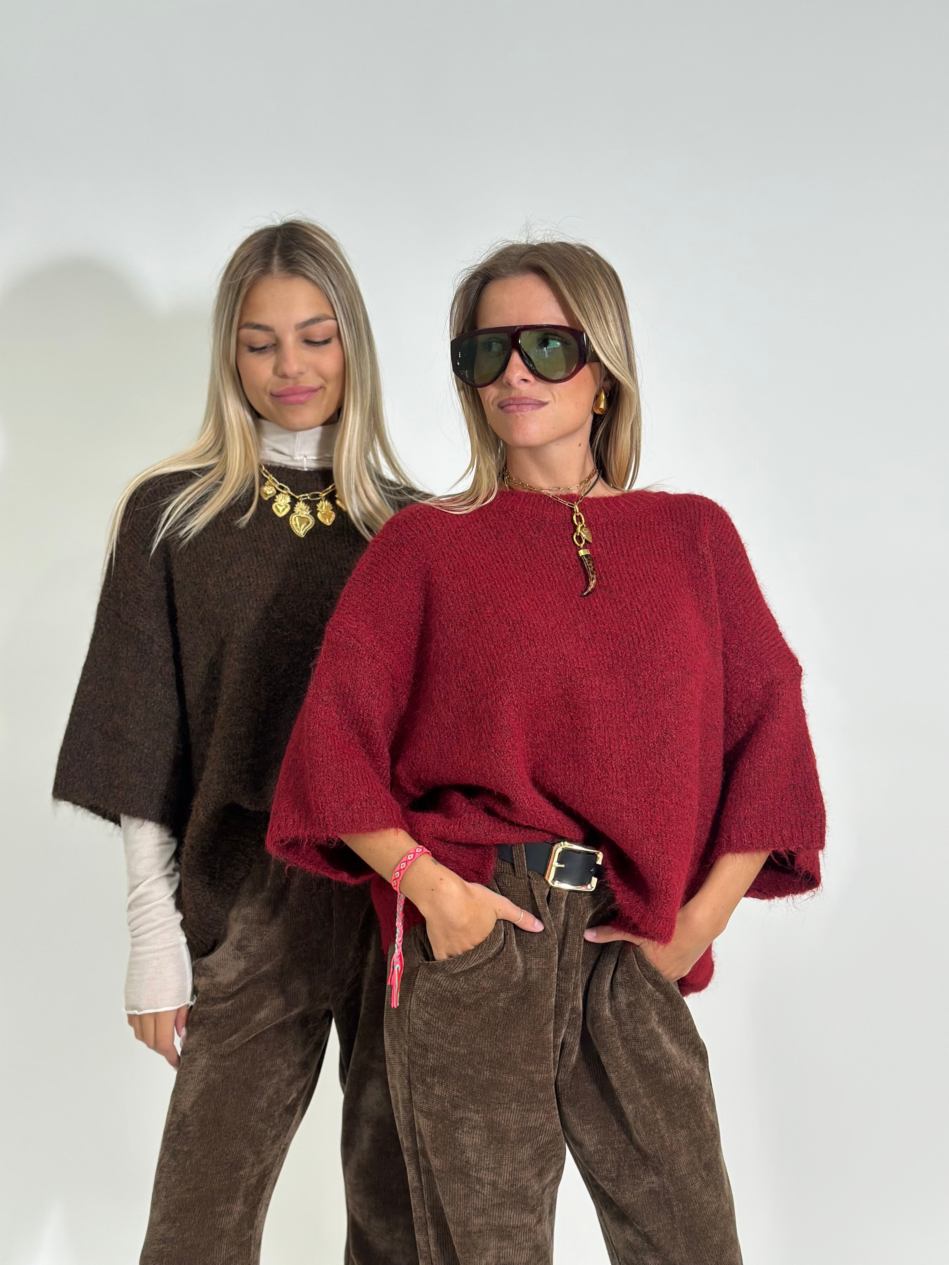 Maglia scatoletta A25179 BURGUNDY