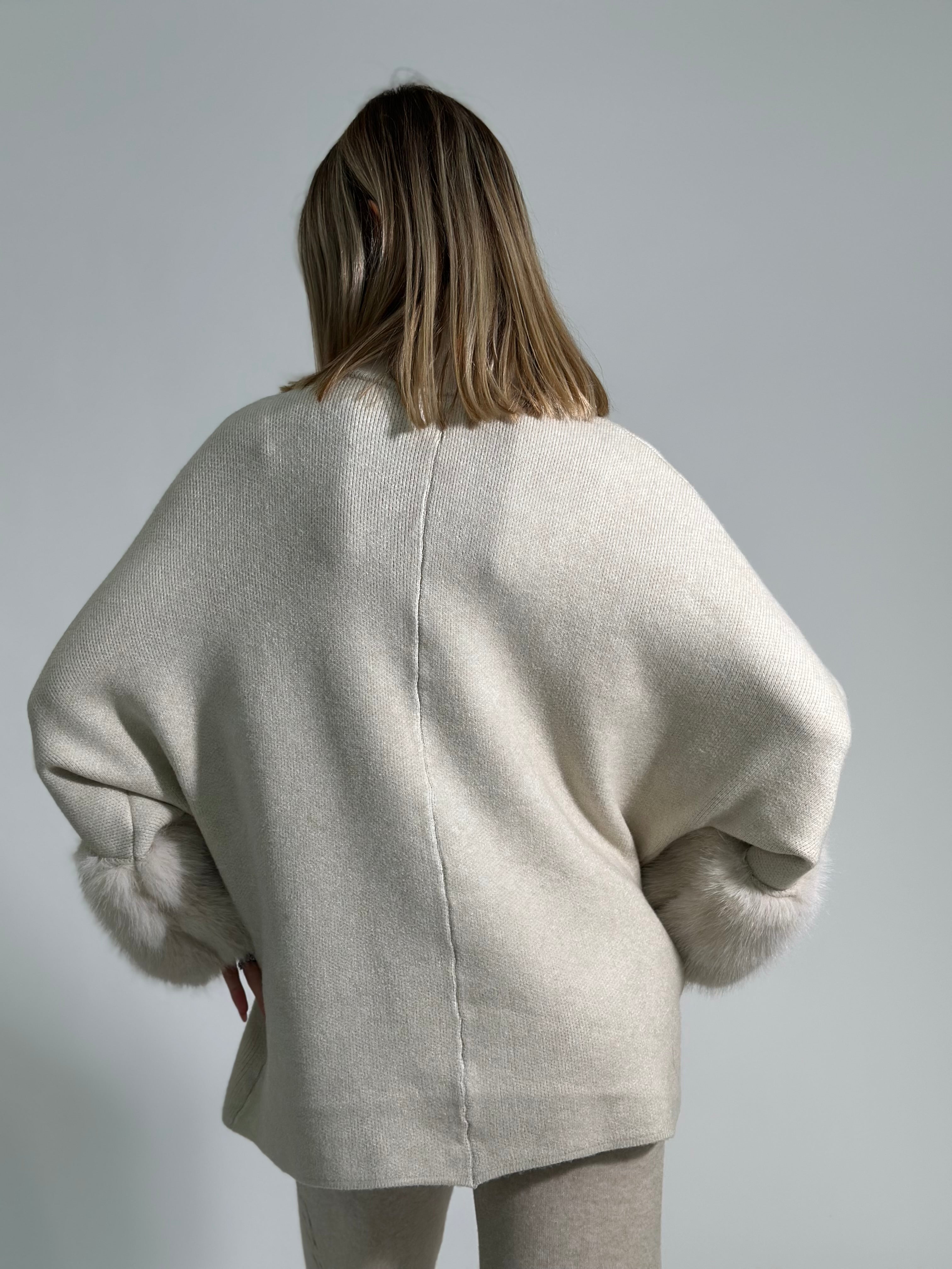 Maglia zip C686 ECRU