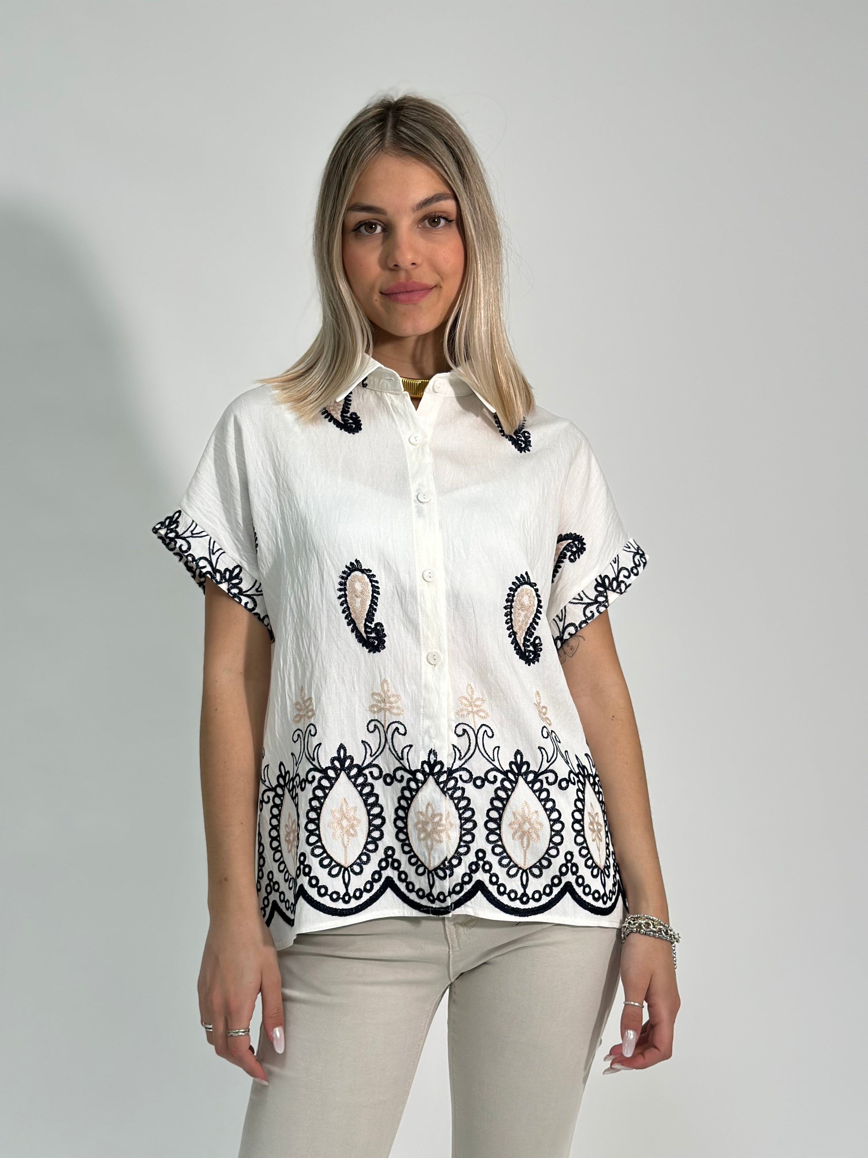 Camicia boho ricamo 18180