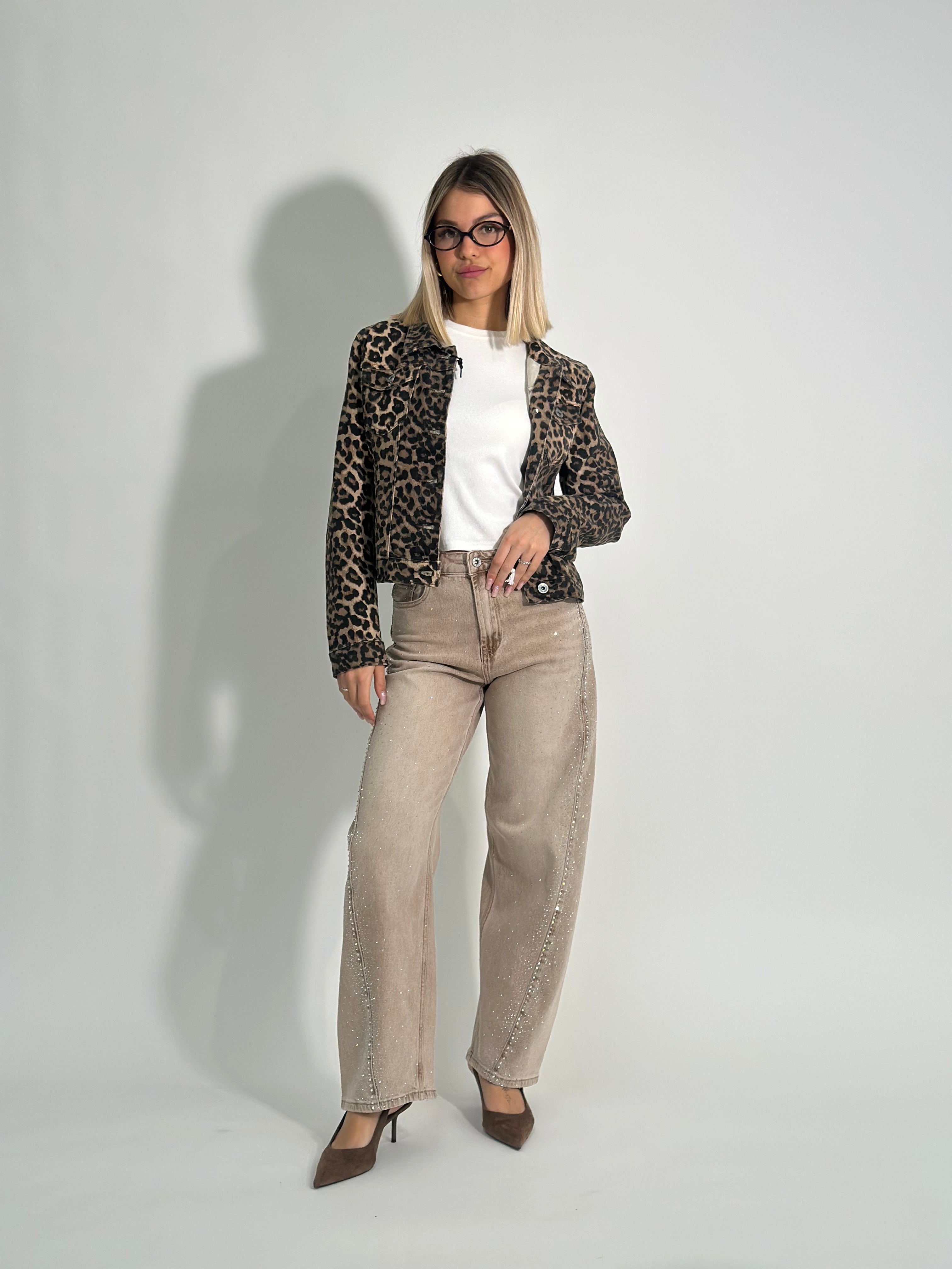 Giubbino denim maculato 8065