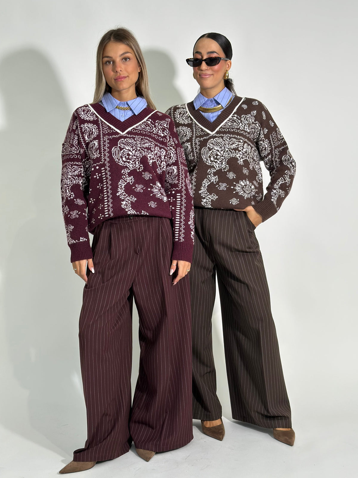 Pantalone gessato 7158
