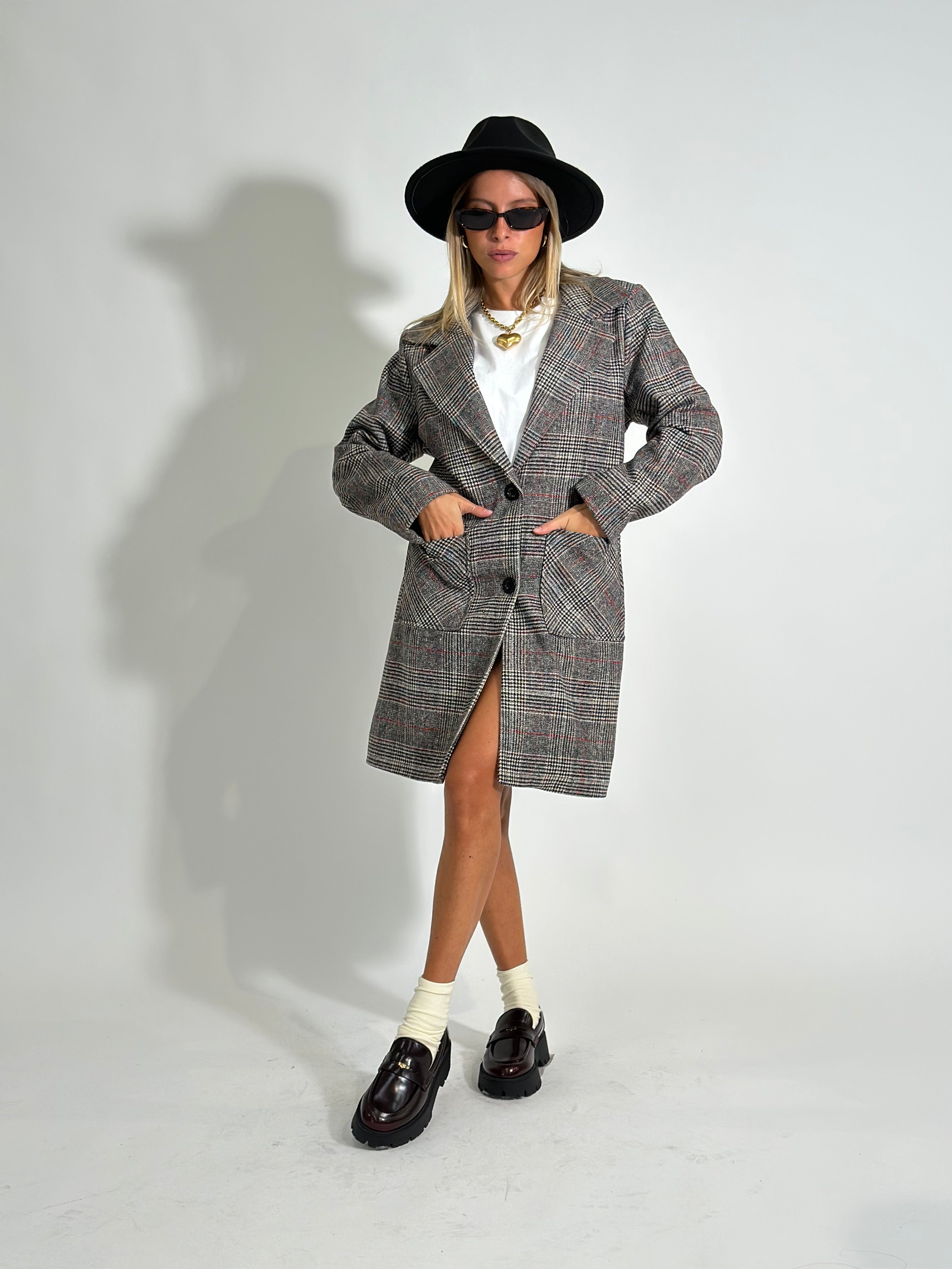 Cappottino check 23701 GRIGIO