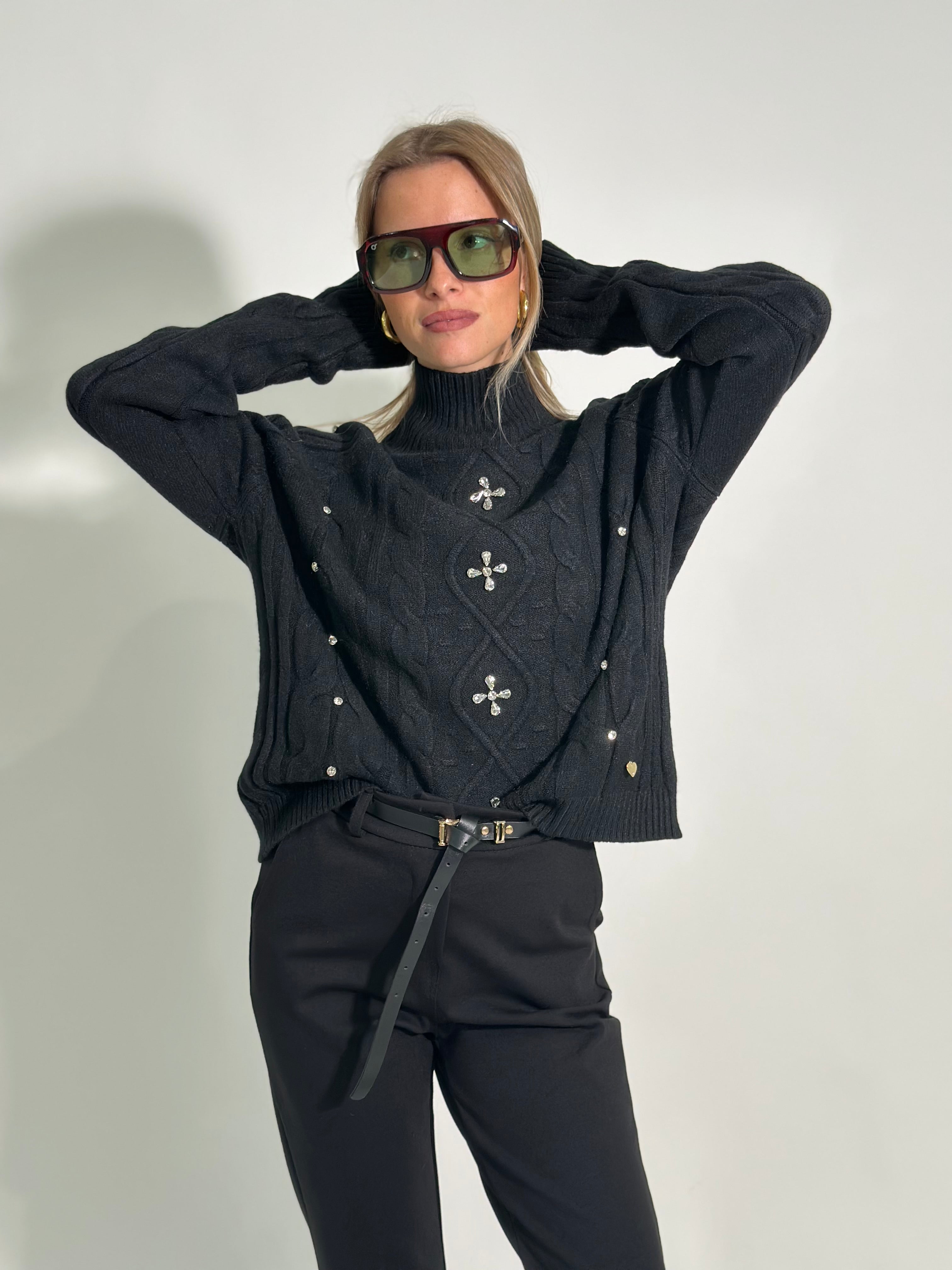 Maglia strass J28080 NERO