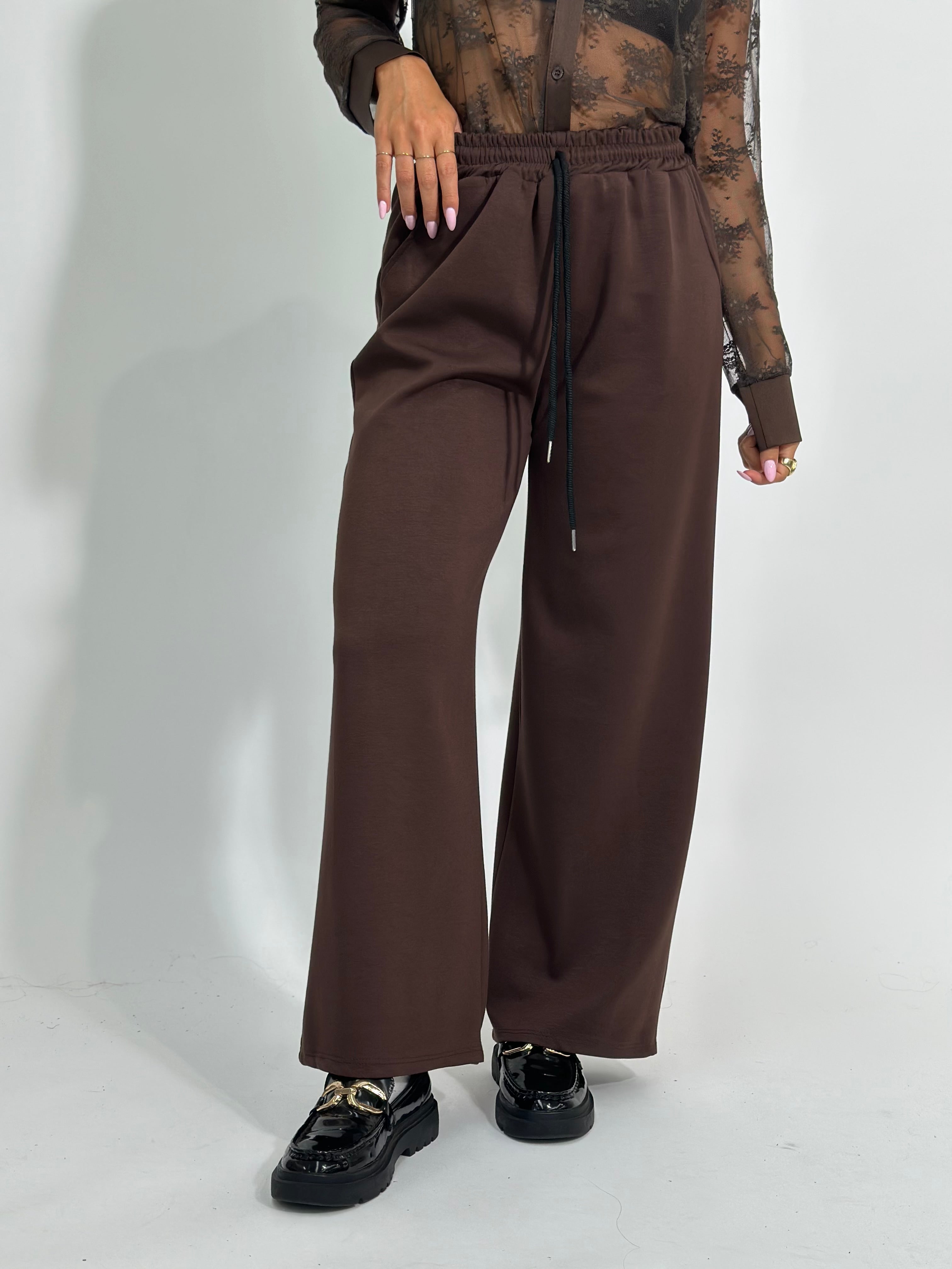 Pantalone viscosa A2763 MARRONE