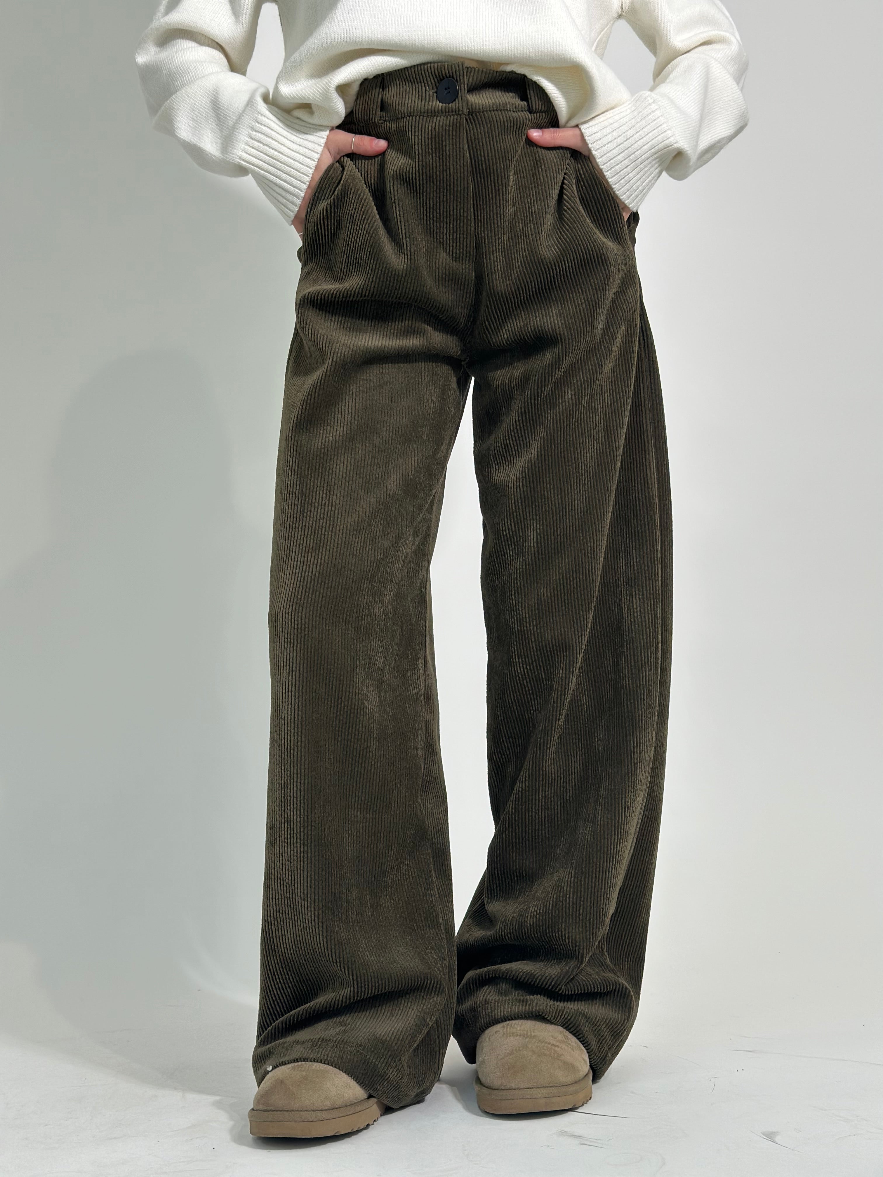 Pantalone velluto 3570 VERDE