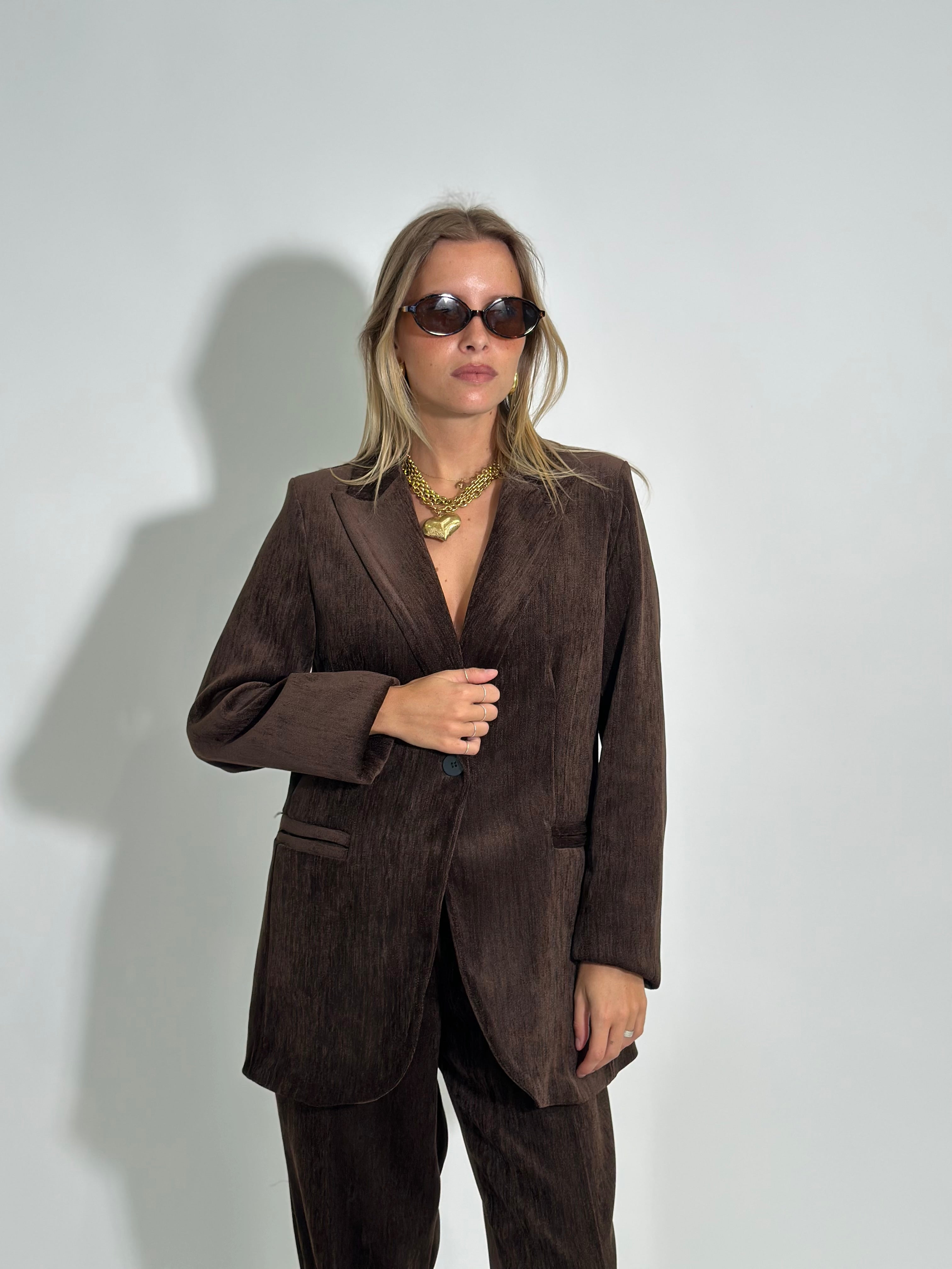 Giacca velour 812 MARRONE