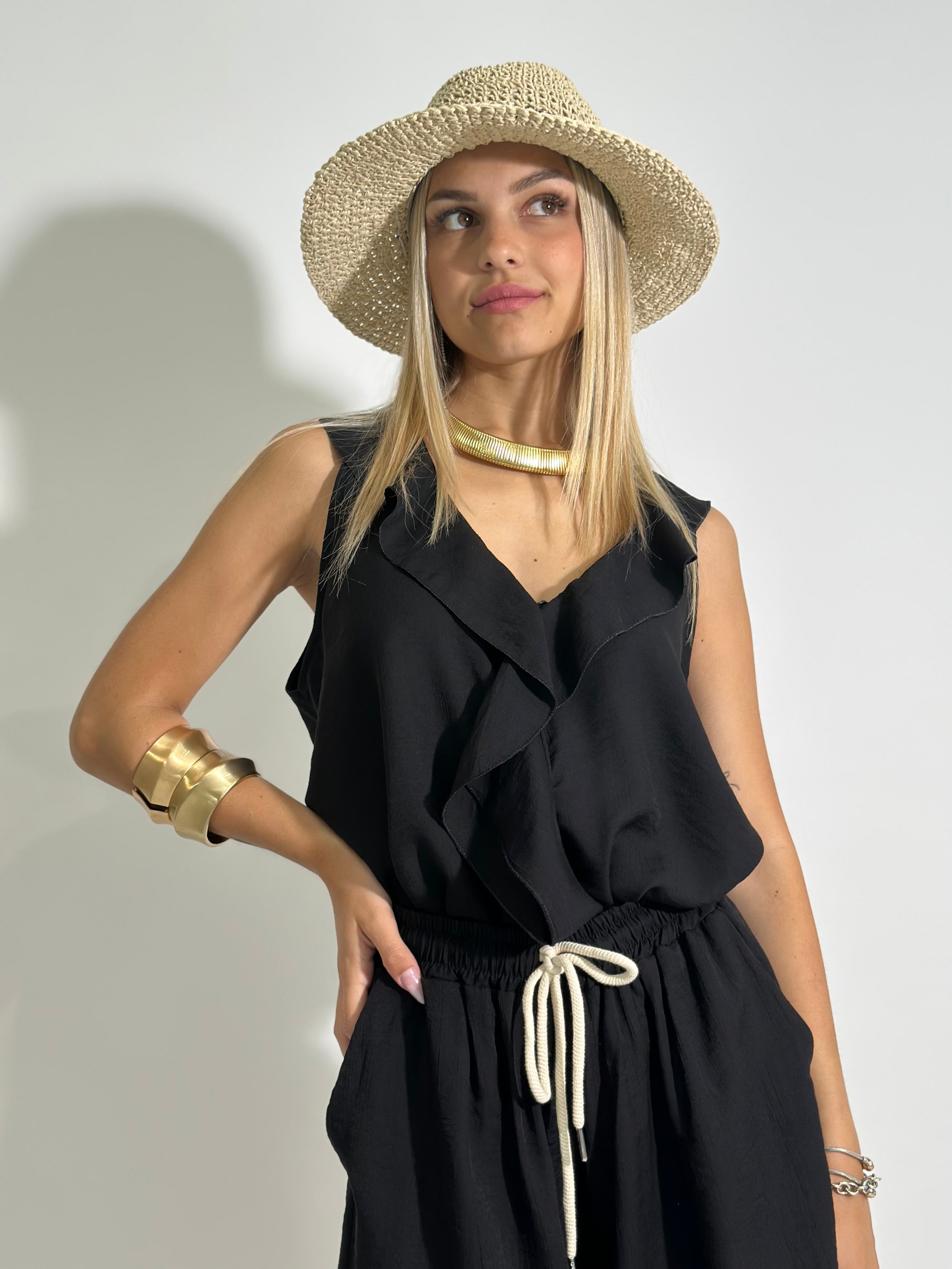 Camicia Volant 19101 NERO