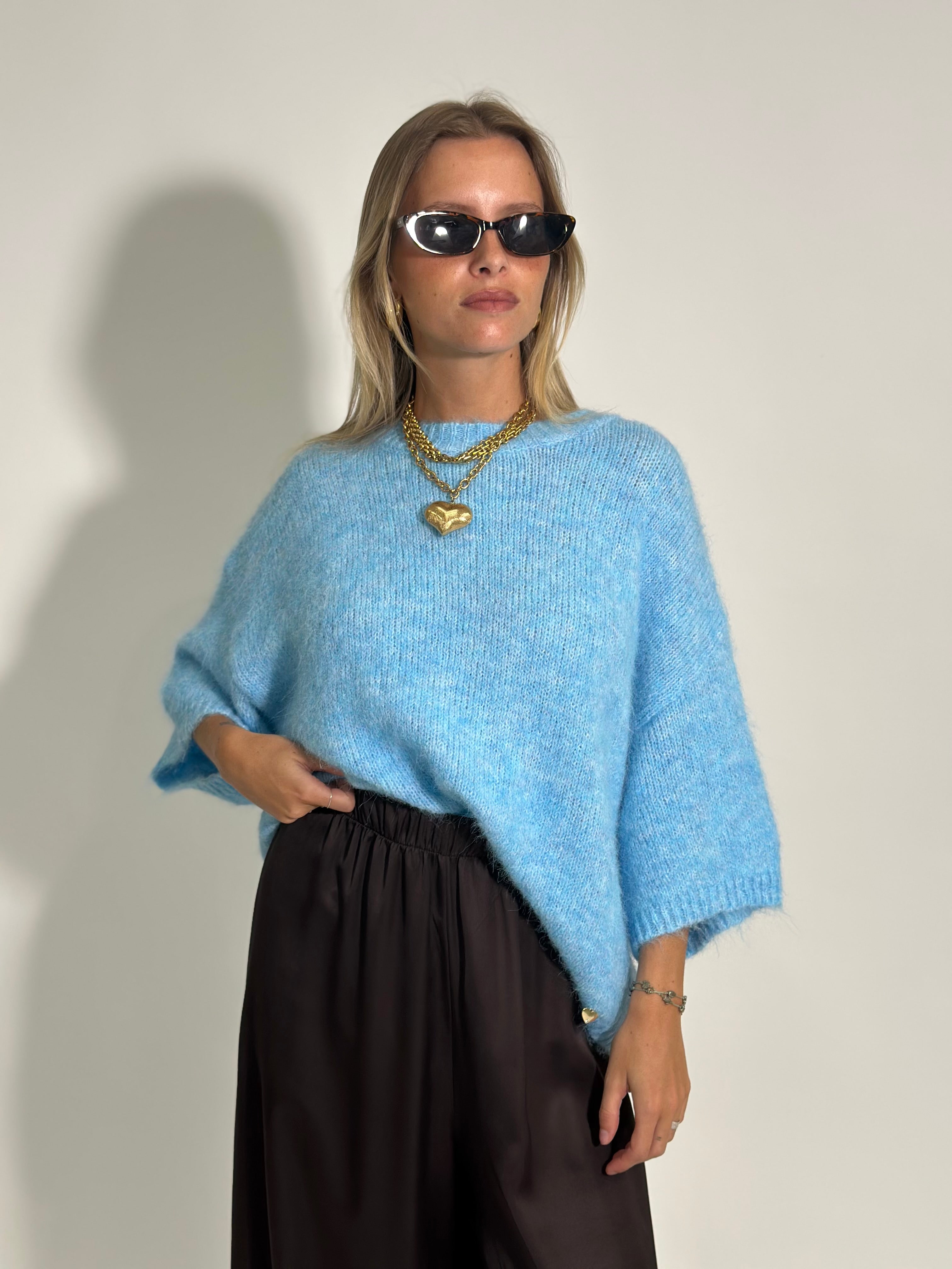 Maglia mohair 28168 AZZURRO