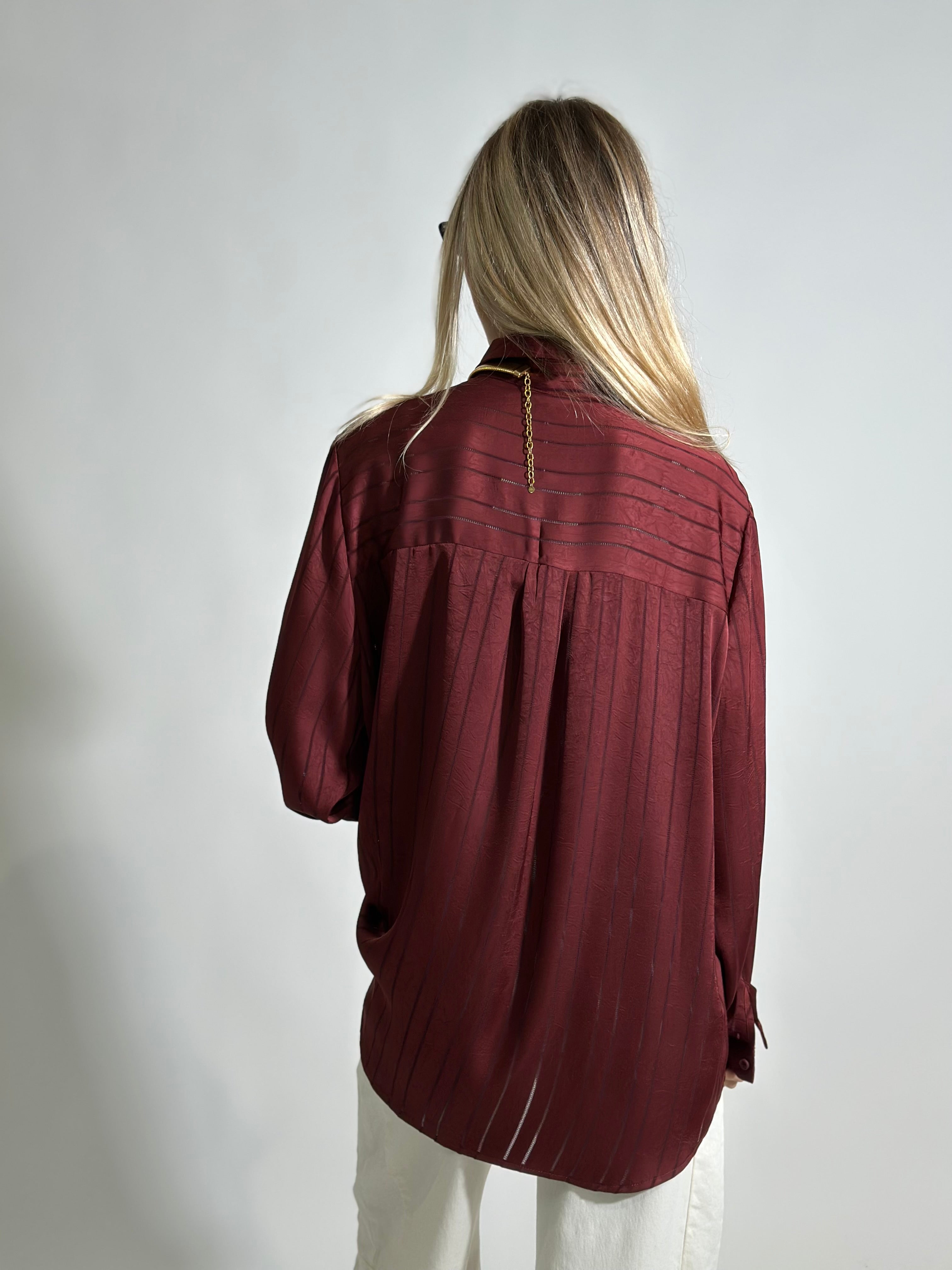 Camicia satin ottoman 2584 BURGUNDY