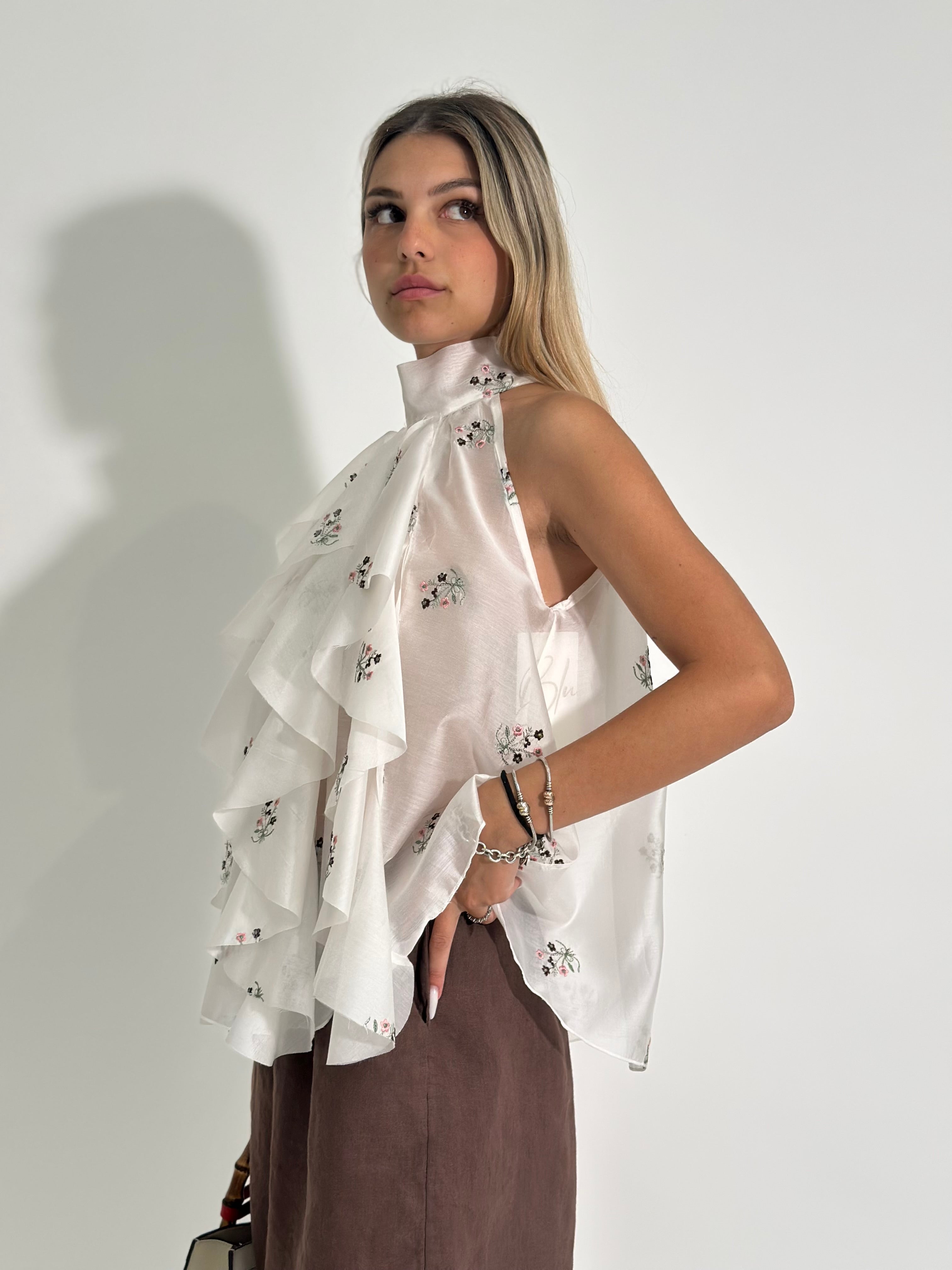 Top rouge ricami 4529 BIANCO