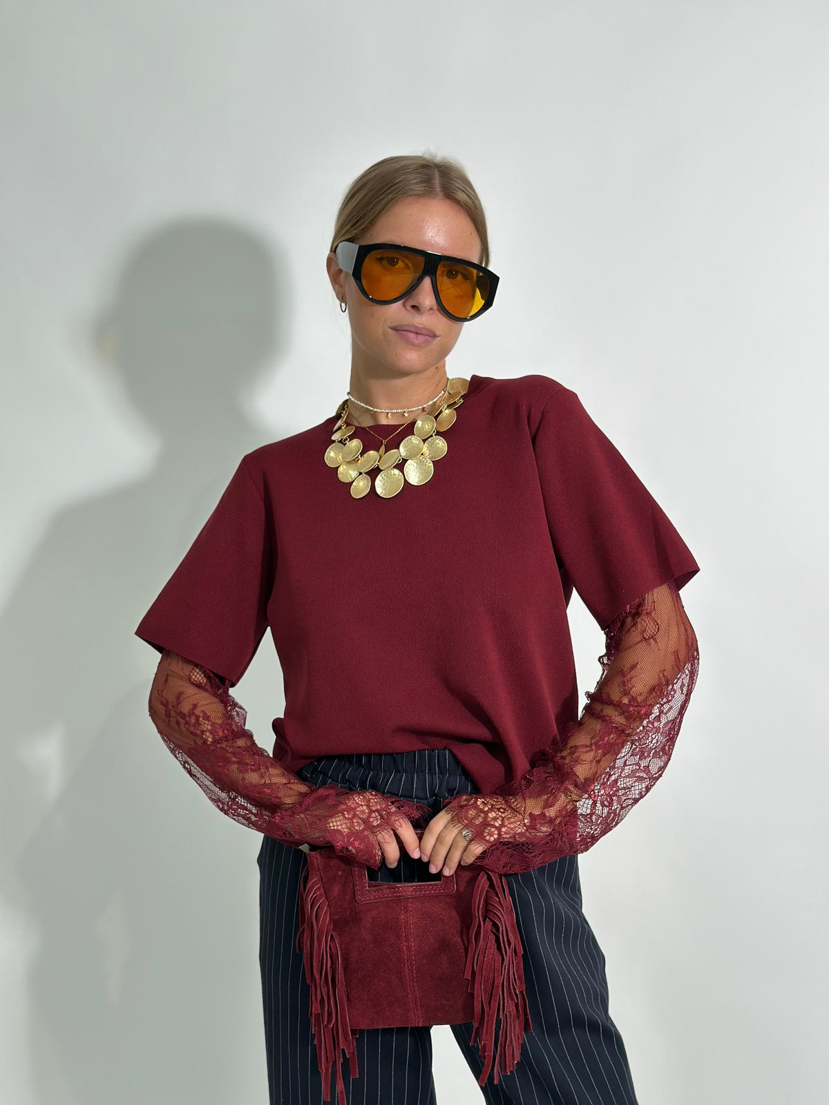 Maglia maniche pizzo 2277